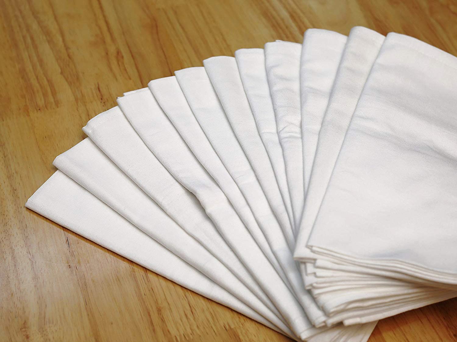 Amour Infini Organic Cotton Flour Sack Kitchen Towels Set Of 12 Super Absorbent 28 X 28 Soft Lint Free Flour Sack Tea Towels (Wh