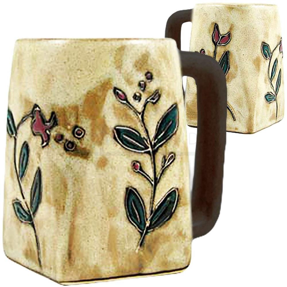 Mara Stoneware Wild Flowers 12Oz Square Bottom Handcrafted Mug