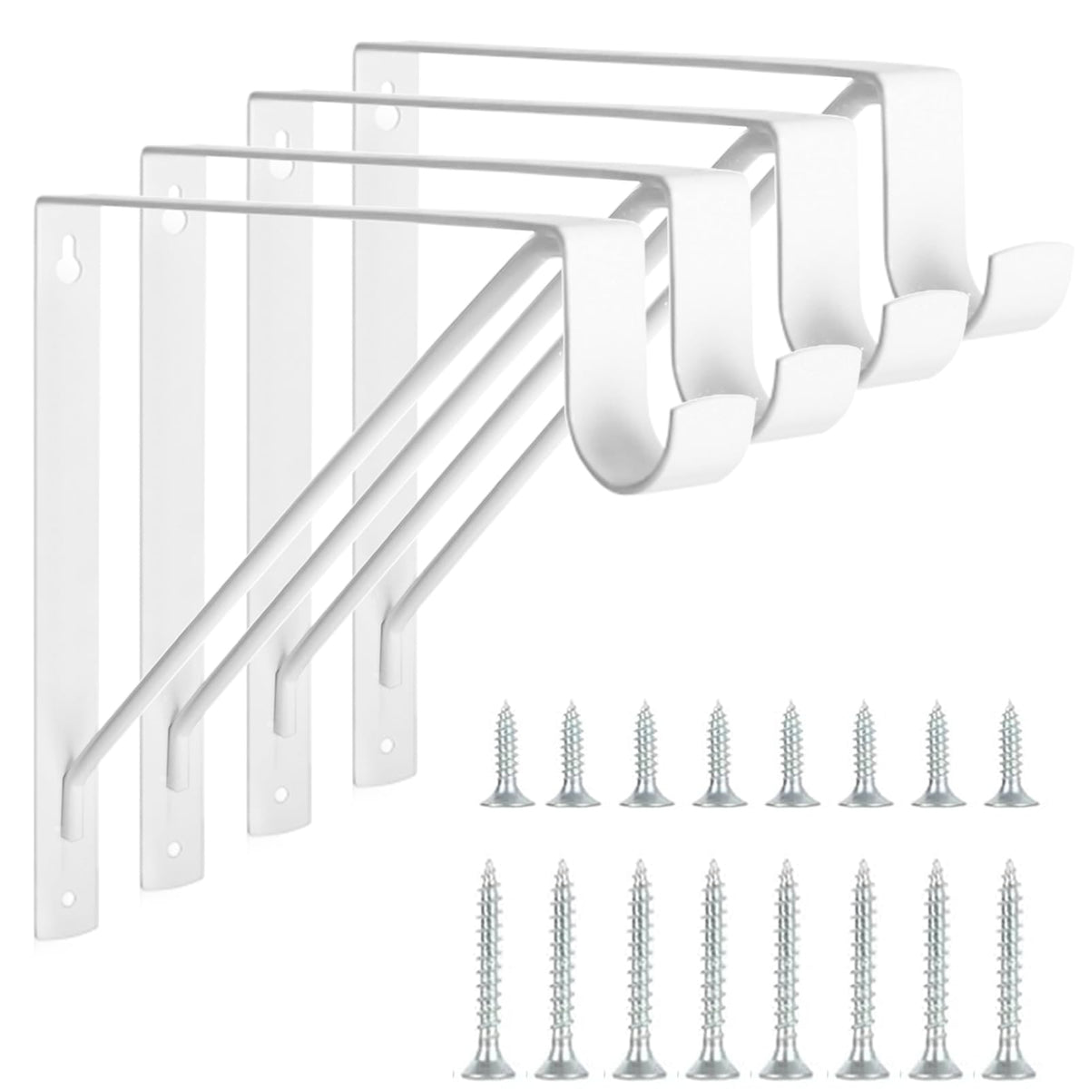 Kovosch 4 Pack Heavy Duty Closet Shelf & Rod Brackets, Wall Mounted Closet Shelf Brackets, 11 X 10.2 Inch Closet Shelf Brackets