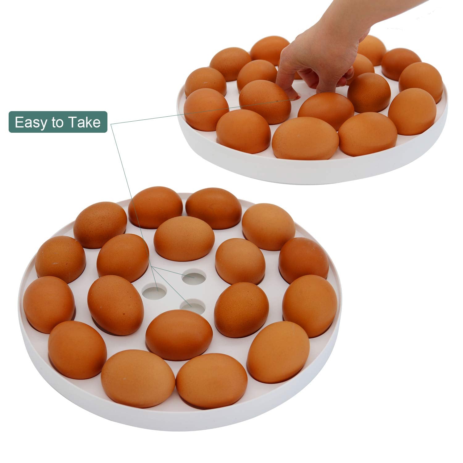 Atrdto 10 Inch Portable Pie Carrier With Lid And Tray 3-In-1 Round Cupcake Container Egg Holder Muffin Tart Cookie Keeper Food (