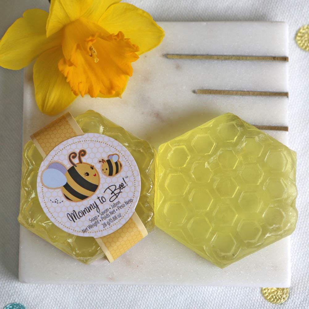 Kate Aspen Sweet Honey & Fresh Flower Scented Honeycomb Soap Baby Shower Favor, Mommy To Bee, 1 Count
