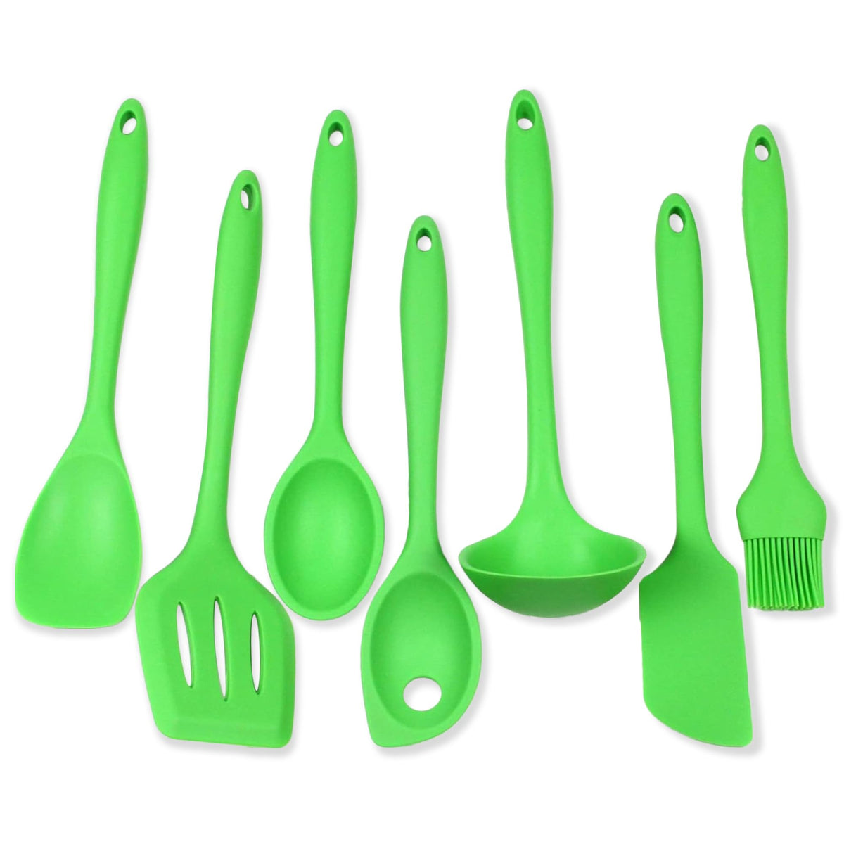 Chef Craft Premium Silicone Kitchen Tool And Utensil, 7 Piece Set, Green