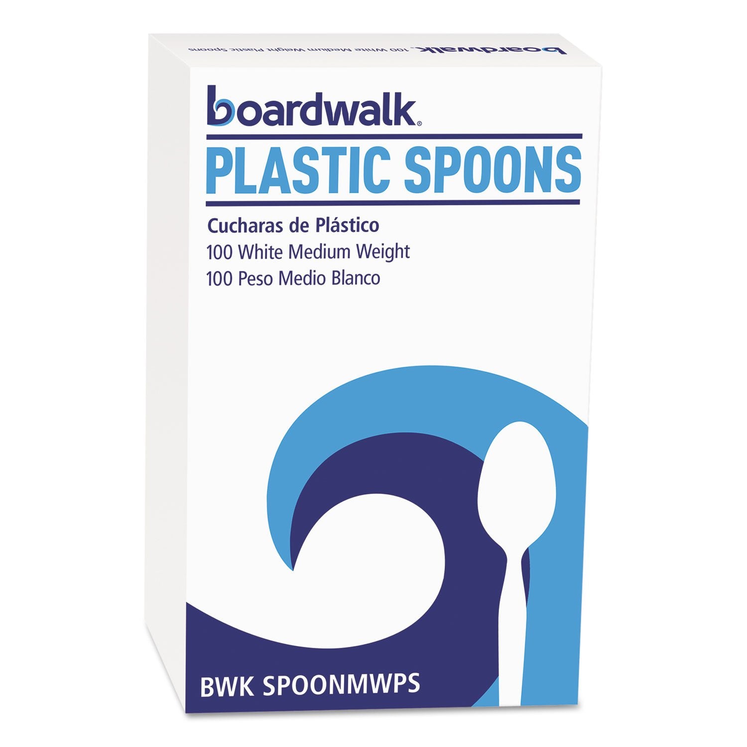 Boardwalk Full-Length Polystyrene Cutlery, Teaspoon, White, 100/Box