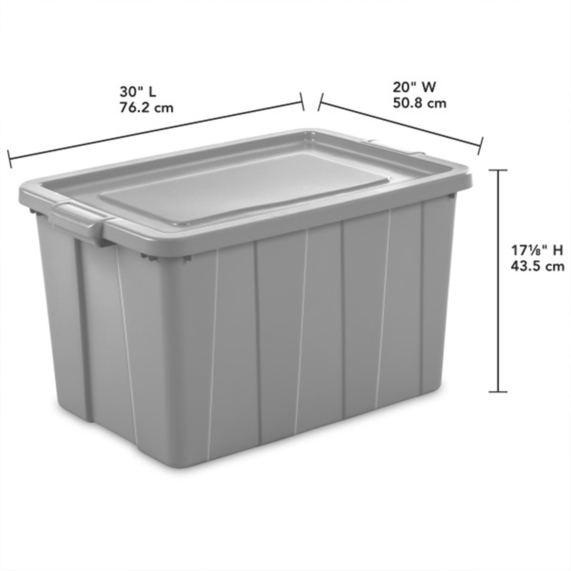 Sterilite 4 Pack Tuff1 Storage Tote, Stackable Plastic Bin With Lid, 30 Gallon