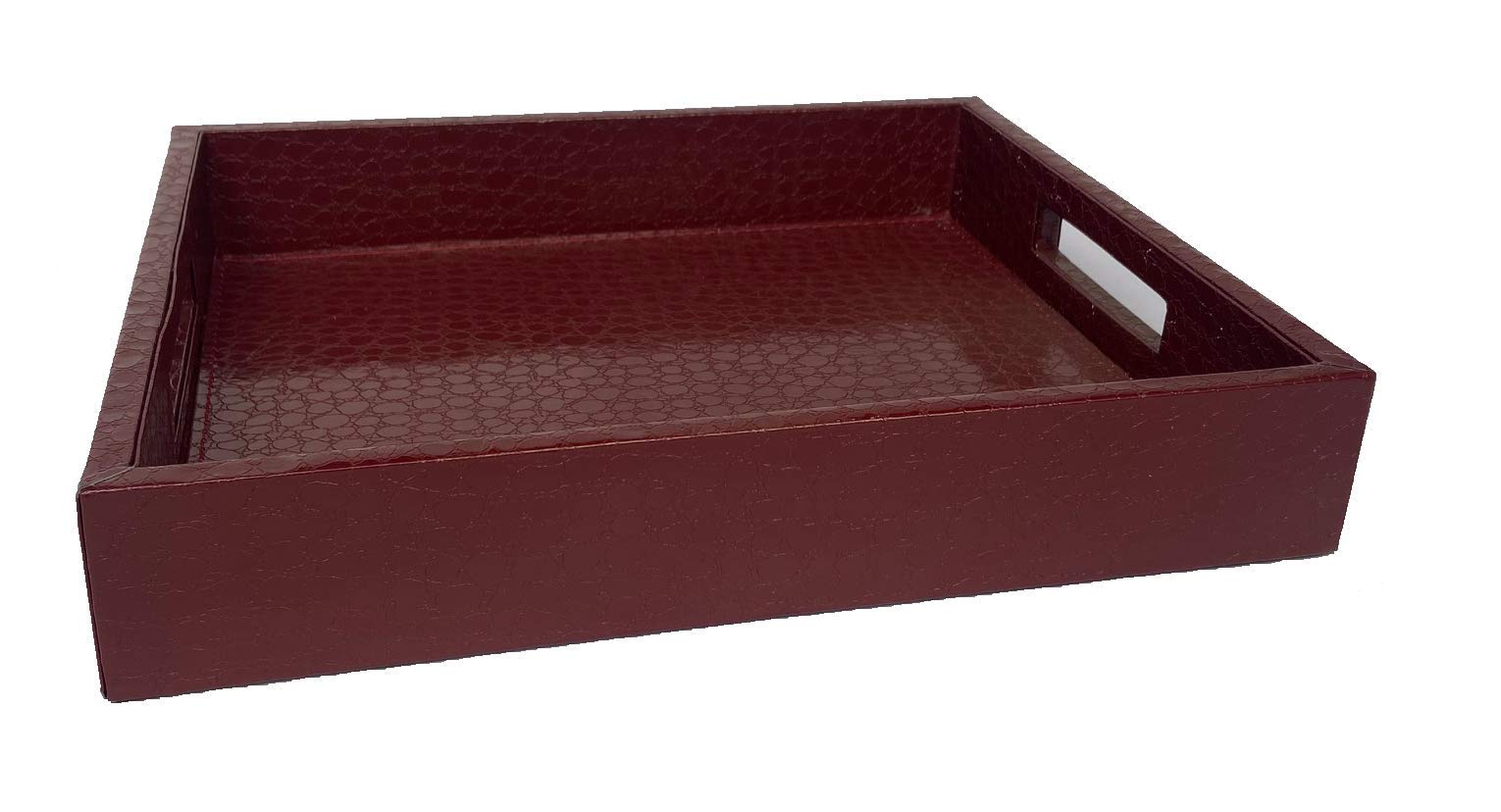 Abrazo Handcrafted Leatherette Decorative Serving Tray For Table Decor, Kitchen And Dining And Gifts
