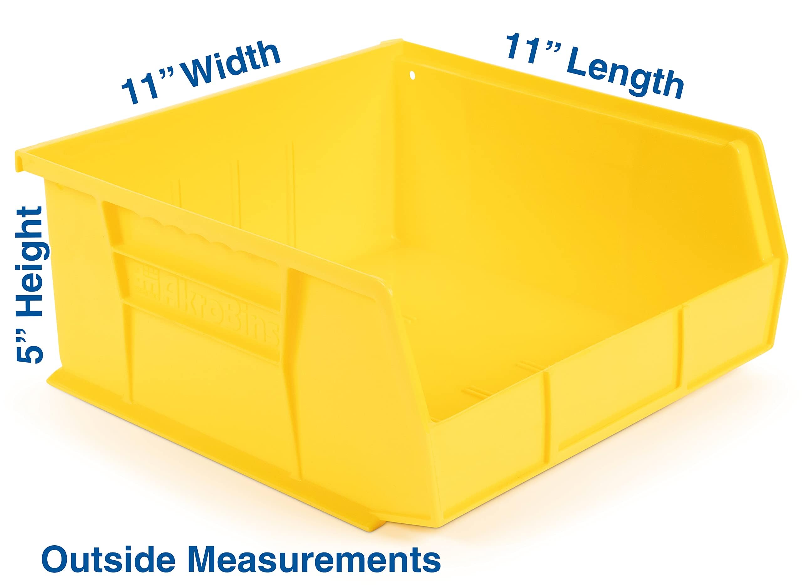 Hudson Exchange 11'' X 11'' X 5'' Plastic Stackable Storage Bin And Hanging Container (Yellow)