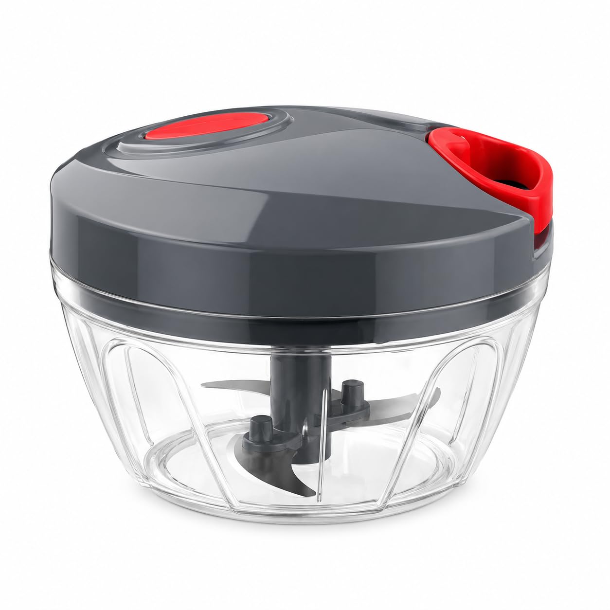 HOMEFUEL Manual Pull Cord Vegetable Chopper with 3 Stainless Steel Blades