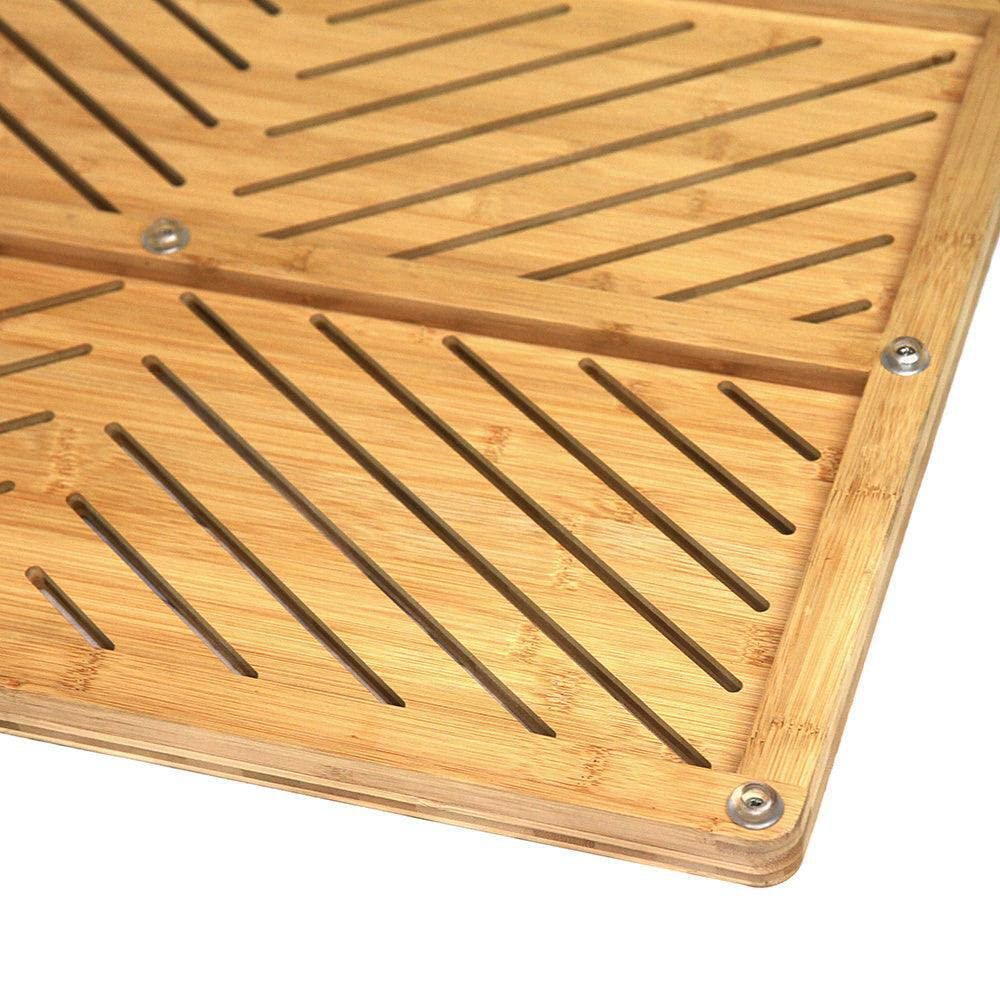 Oceanstar Bamboo Floor Non-Slip Rubber Feet Bath Mat, One Size, Natural, Fm1750Cnc
