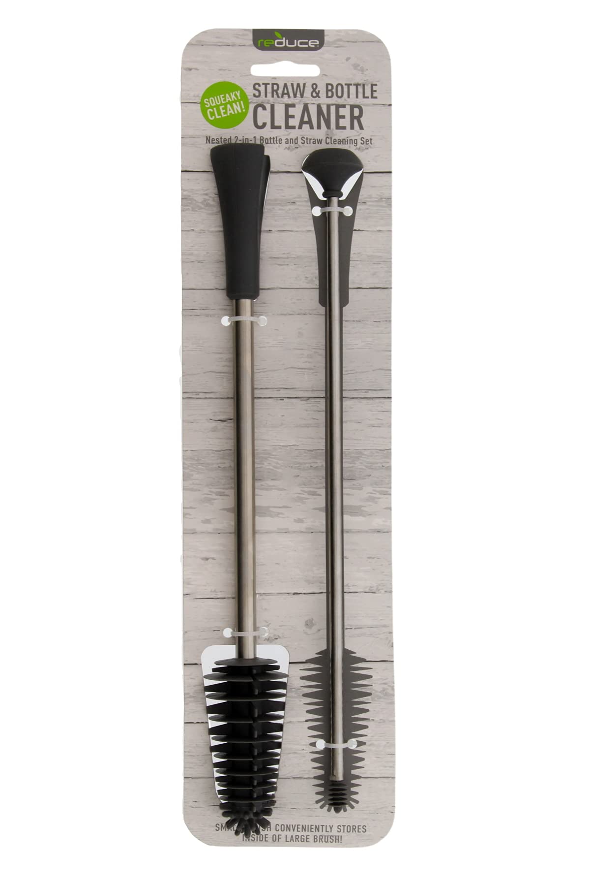 Reduce Straw & Bottle Brush Set - 2-In-1 Large And Small Set, Ideal For Straws Plus Water & Sports Bottles, Tumblers - Hygienic