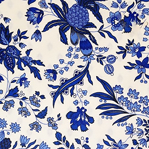 Le Cluny, Versailles Blue And White French Provence 100 Percent Coated Cotton Tablecloth, 70 Inch Round