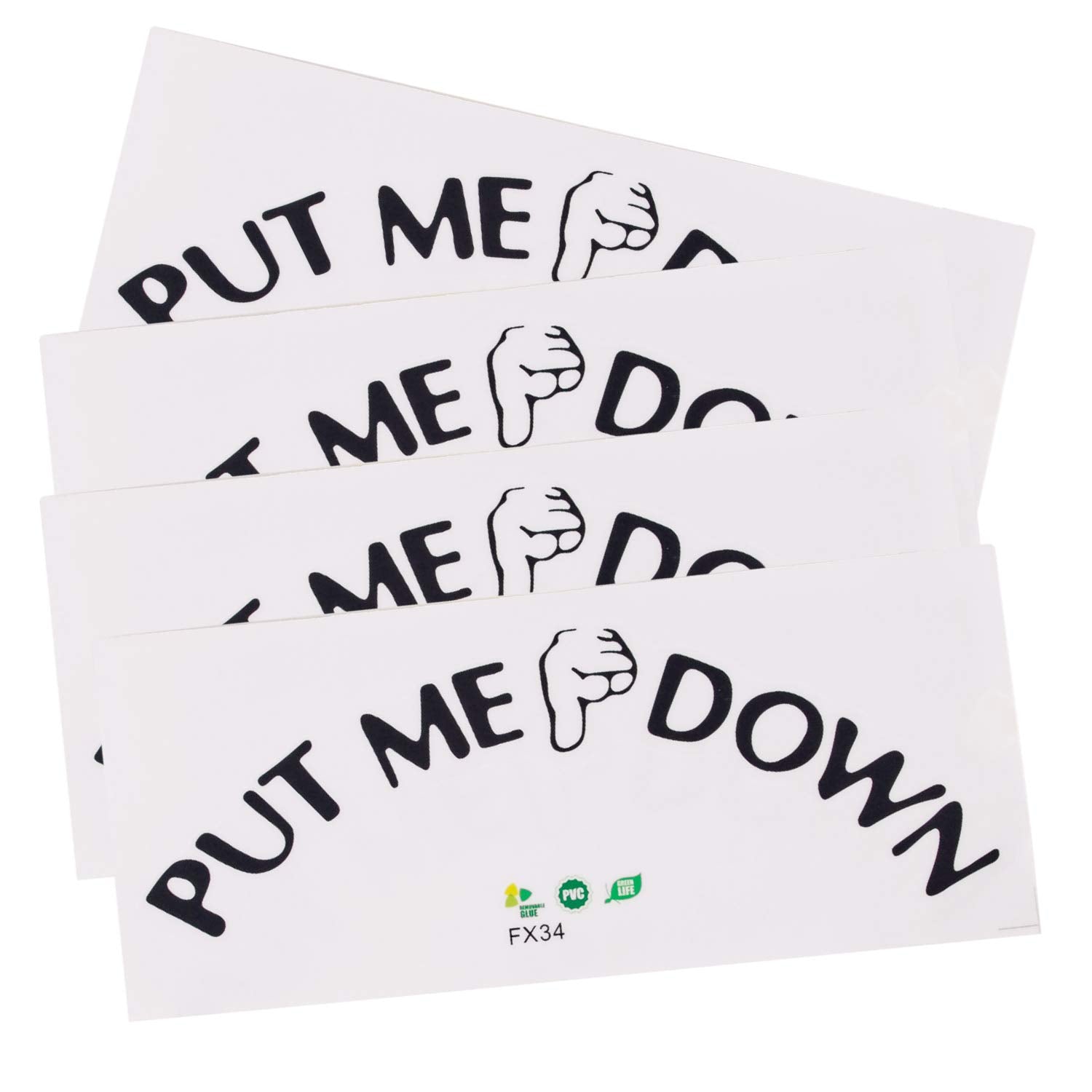 Framendino, 4 Pack Funny Reminder Decoration Put Me Down Toilet Seat Decal Sticker For Bathroom Black