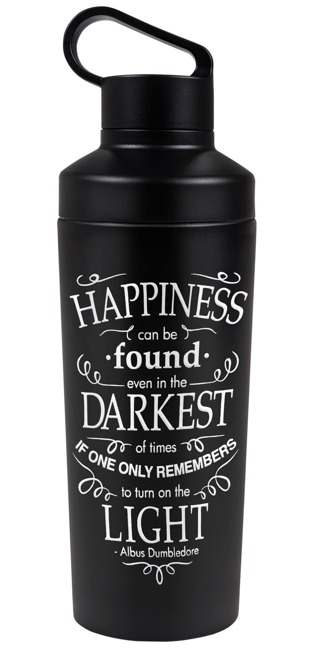Harry Potter Official Happiness 18 Oz Insulated Water Bottle, Leak Resistant, Vacuum Insulated Stainless Steel With 2-In-1 Loop