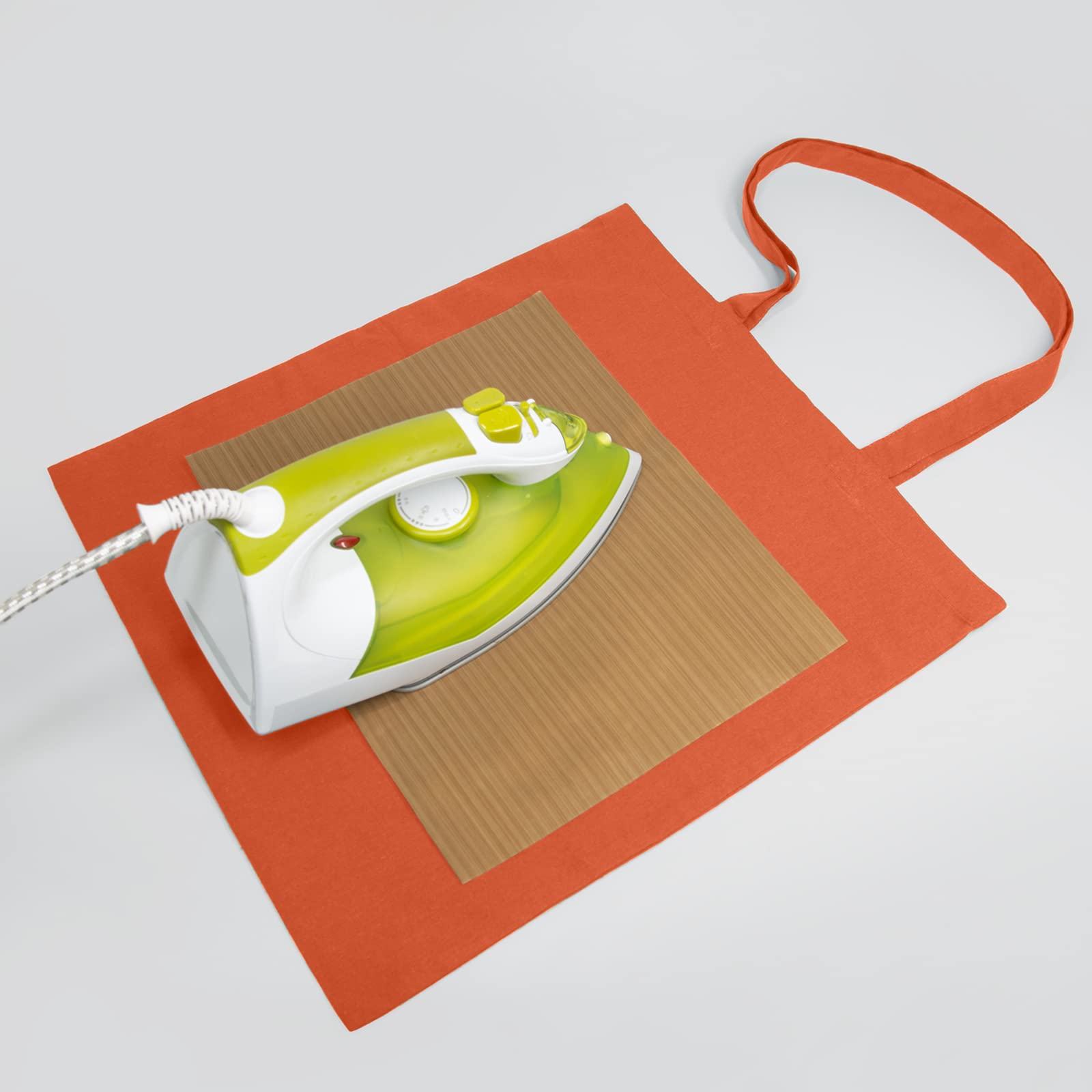 Npbag 25 Pack 15 ' ' X 16 ' ' Orange Cotton Tote Bags, Blank Bulk Cloth Bags With 1Pc Of Ptfe Teflon Sheet