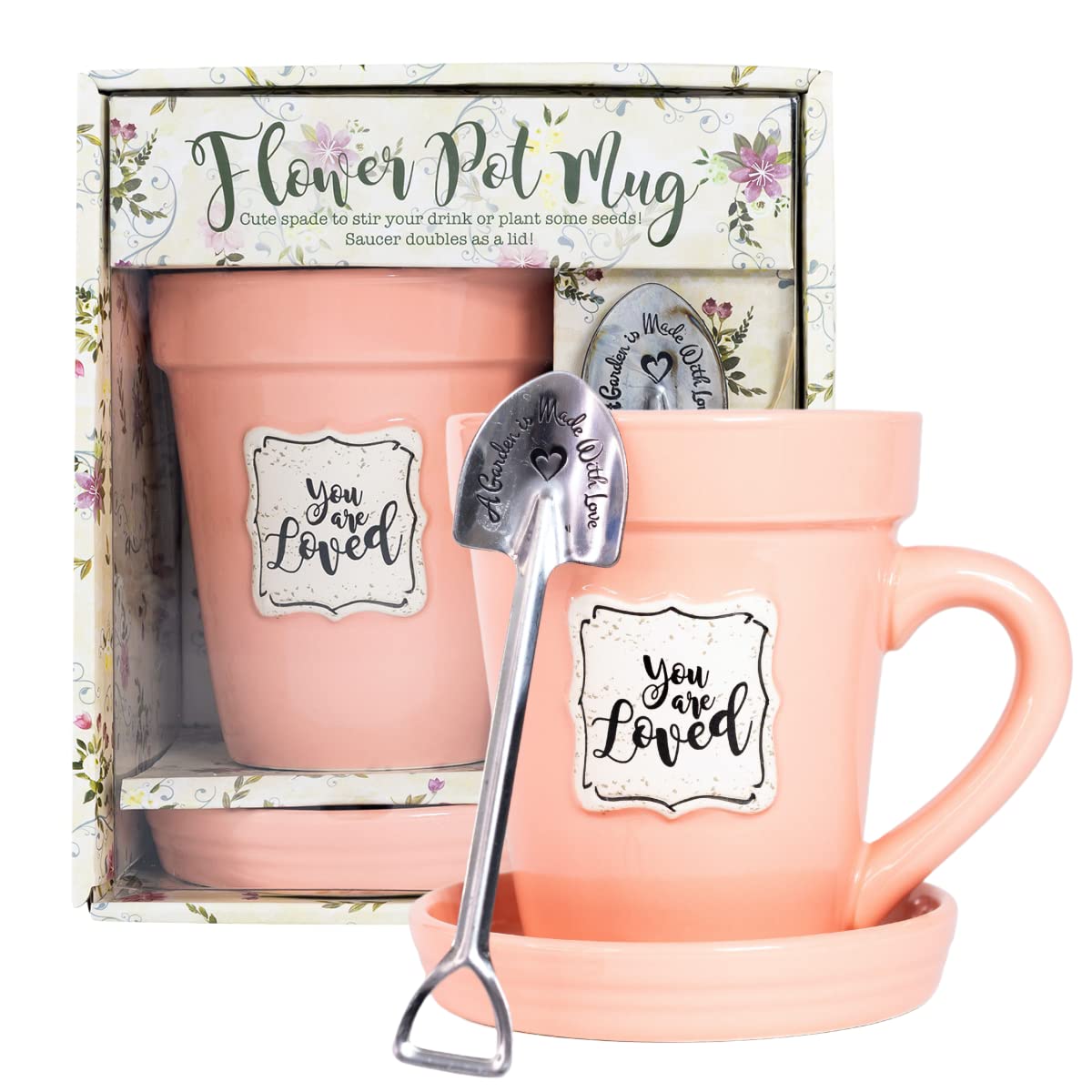 Divinity Boutique Peach Flower Pot Mug - You'Re Loved