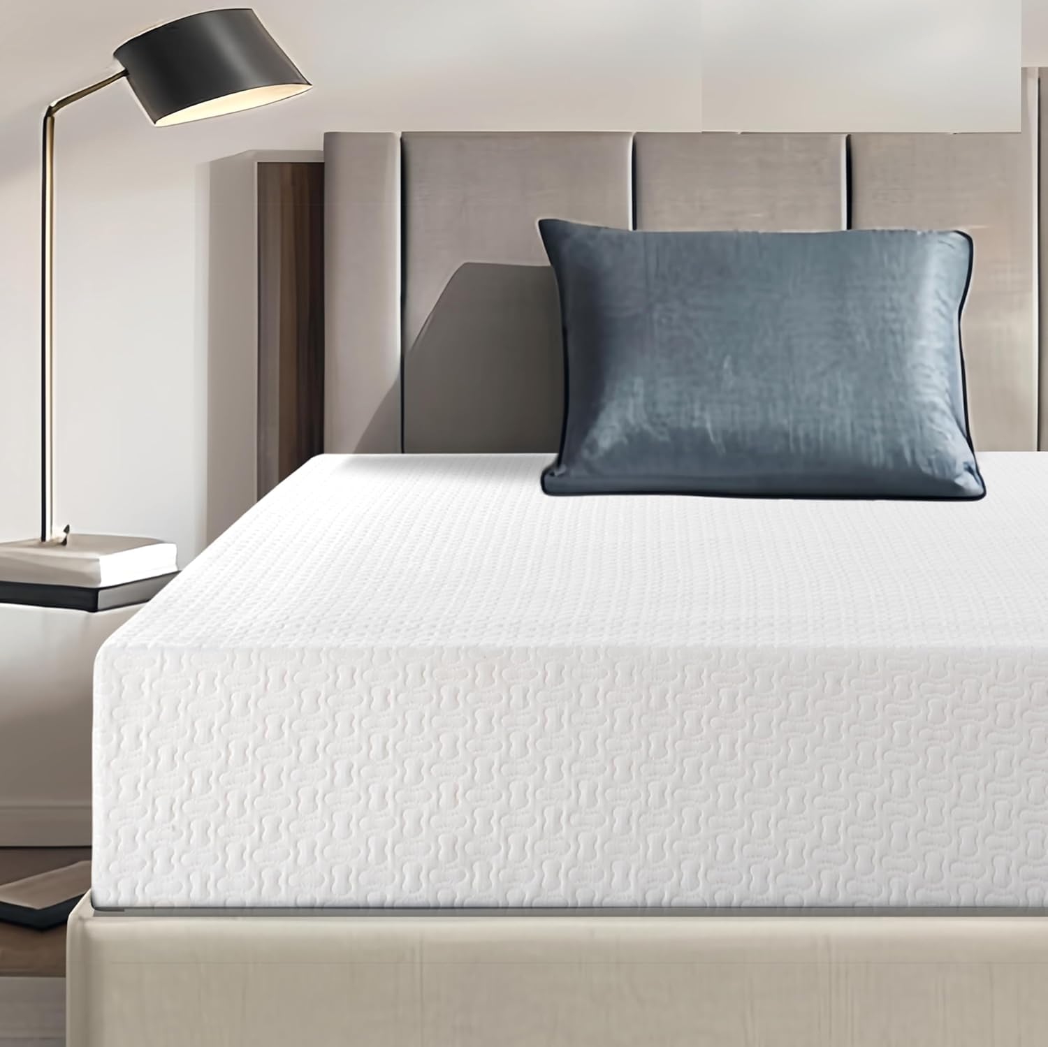 Breezerest Full Mattress 8 Inch Memory Foam Colchones Bed In A Box Medium Firm Cooling Gel Green Tea Full Size Mattress With Bre