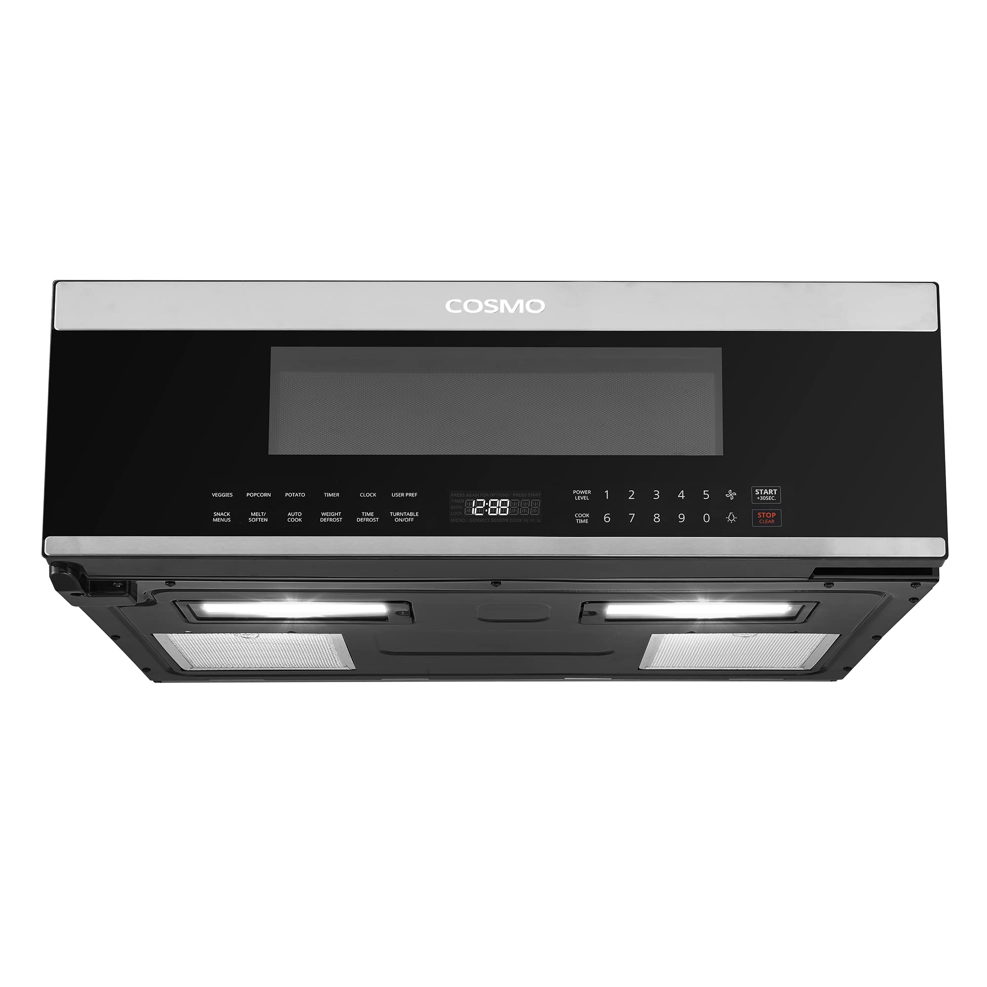 Cosmo Cos-3012Orlp1Ss 30 In. Slim Over The Range Microwave With Automatic Presets, Soft Touch Controls And 1.2 Cu. Ft. Capacity