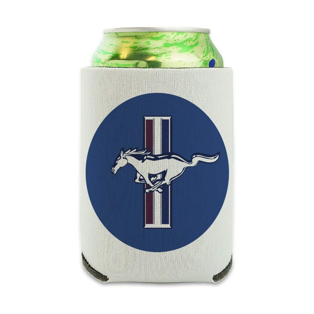 Ford Mustang Logo Can Cooler - Drink Sleeve Hugger Collapsible Insulator - Beverage Insulated Holder