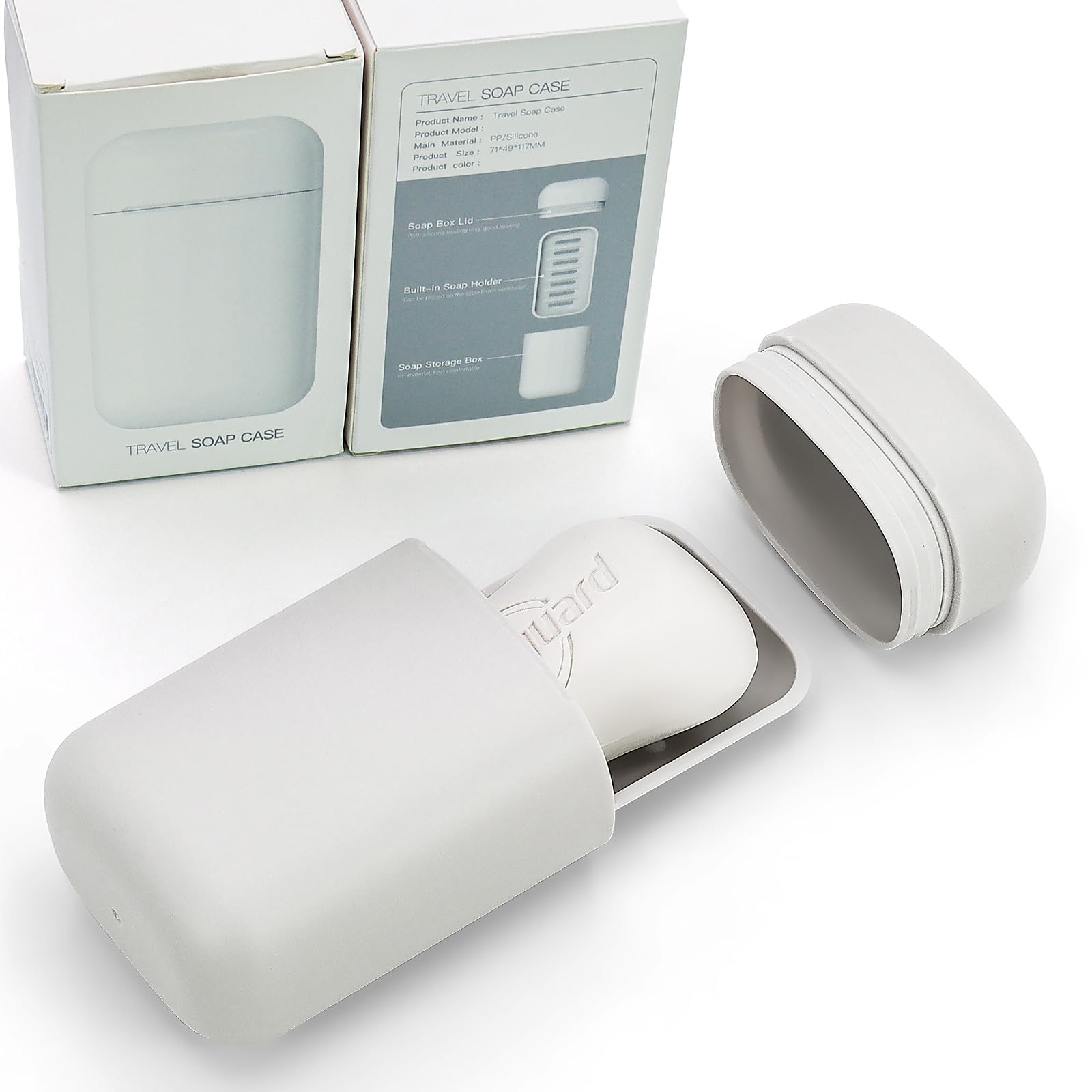 Aidimming Leak Proof Travel Soap Case With Draining Layer, Portable Soap Container For One Regular Bar Soap Perfectly, Shatter-P