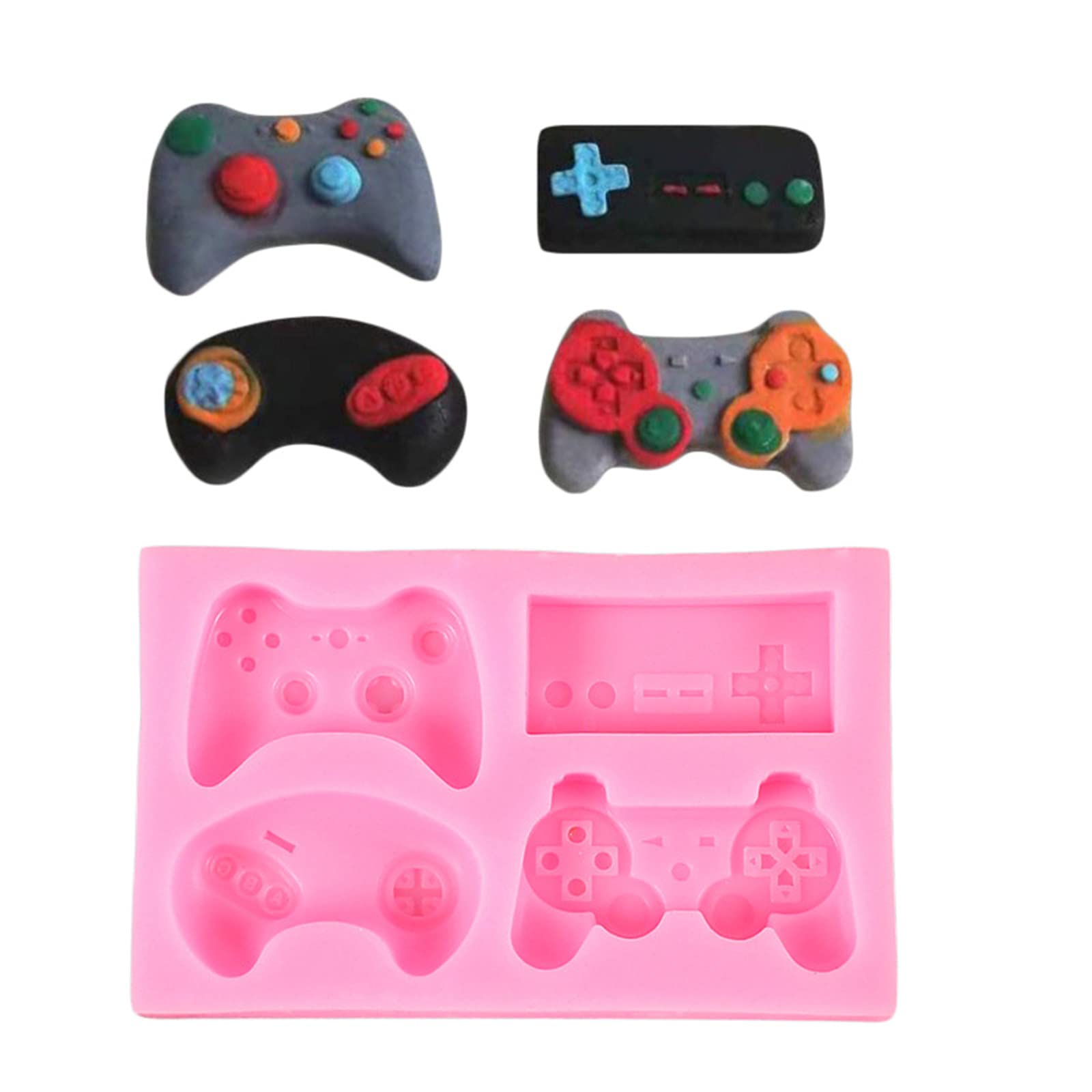 Game Controller Cake Fondant Mold, Video Game Controller Candy Silicone Resin Molds For Candy, Chocolate, Fondant, Cupcake Toppe