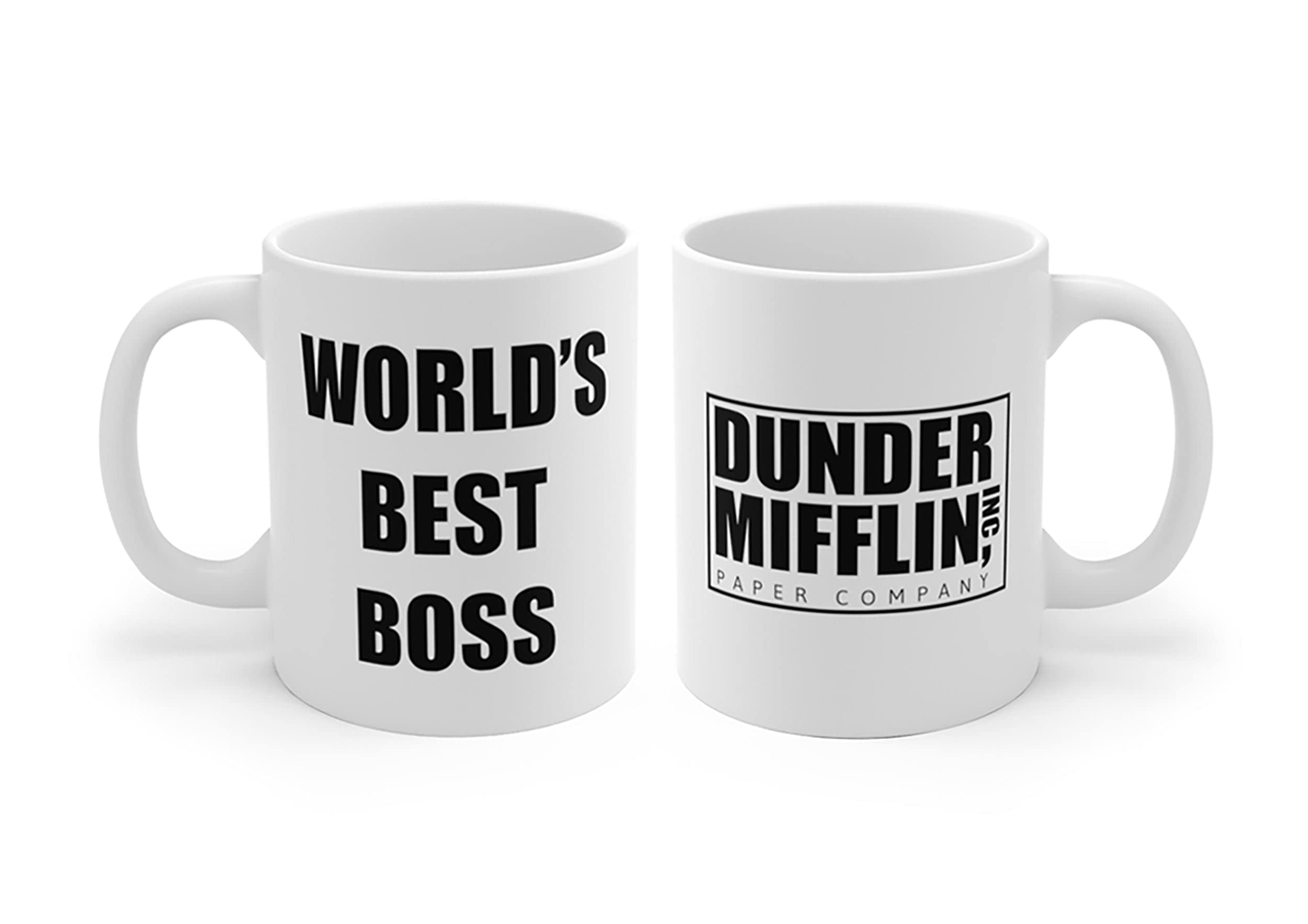 Moltdesigns The Office World'S Best Boss Mug - Dunder Mifflin Ceramic - Michael Scott - Dwight Schrute - The Office Tv Show Mug