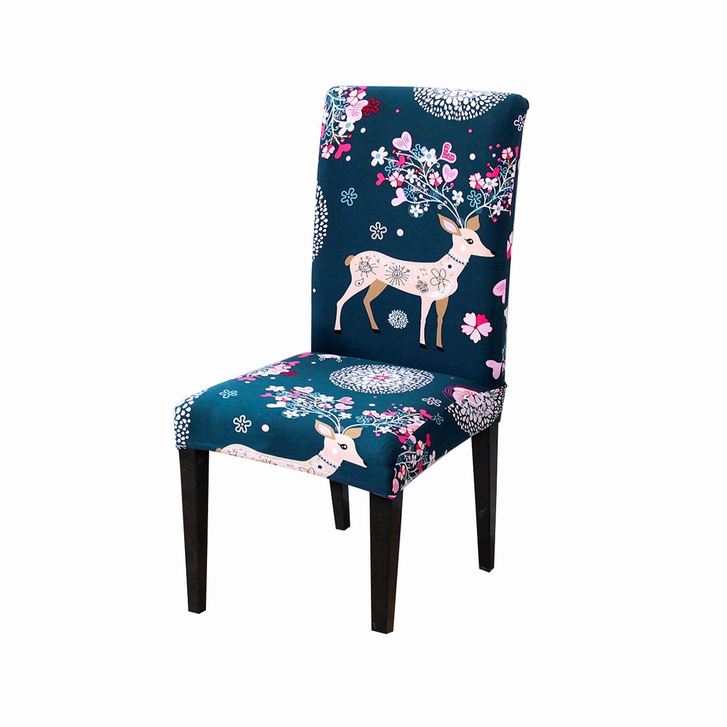 House Of Quirk Polyester Elastic Chair Cover Stretch Removable Washable Short Dining Chair Cover Protector Seat Slipcover - Crea