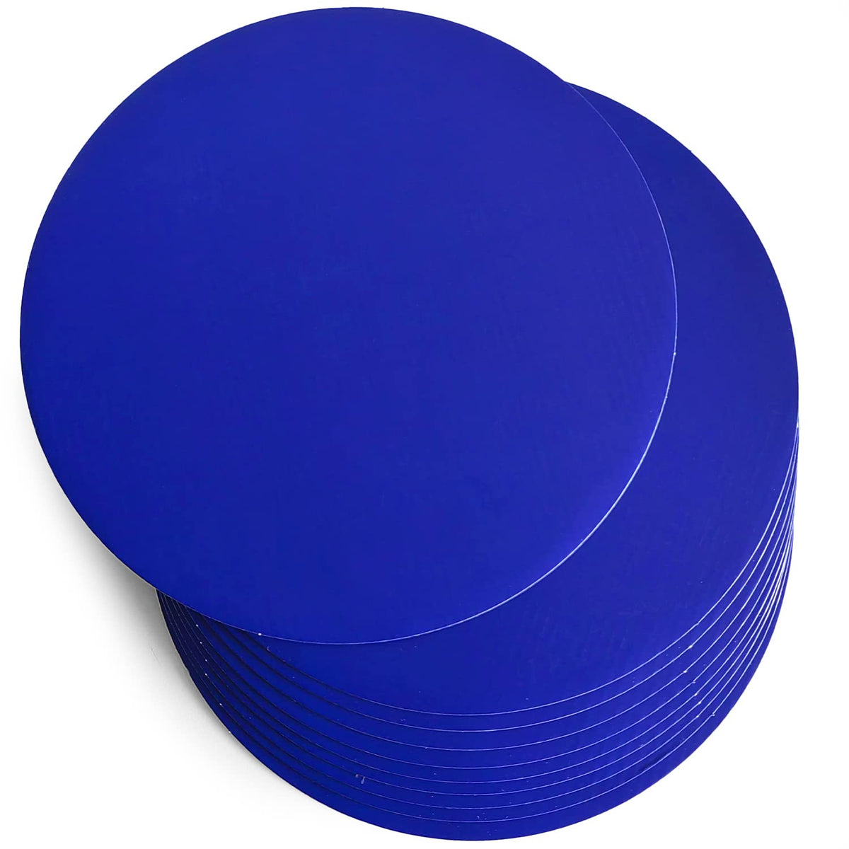 Qiqee 8 Inch Deep Blue Cake Boards Round 40-Packs Circles Rounds Base Food-Grade Cardboard Cake Plate(Thinner But Stronger)
