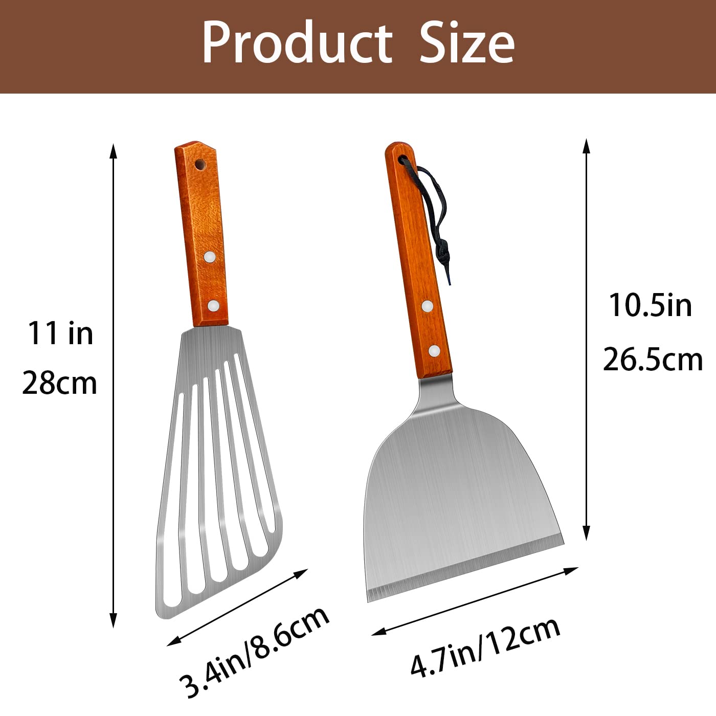 Klaqqed Spatula, Metal Spatulas Set, Stainless Steel Spatula, Fish Spatula Turner Cooking Bbq Grill Griddle Spatula, Metal Spatu
