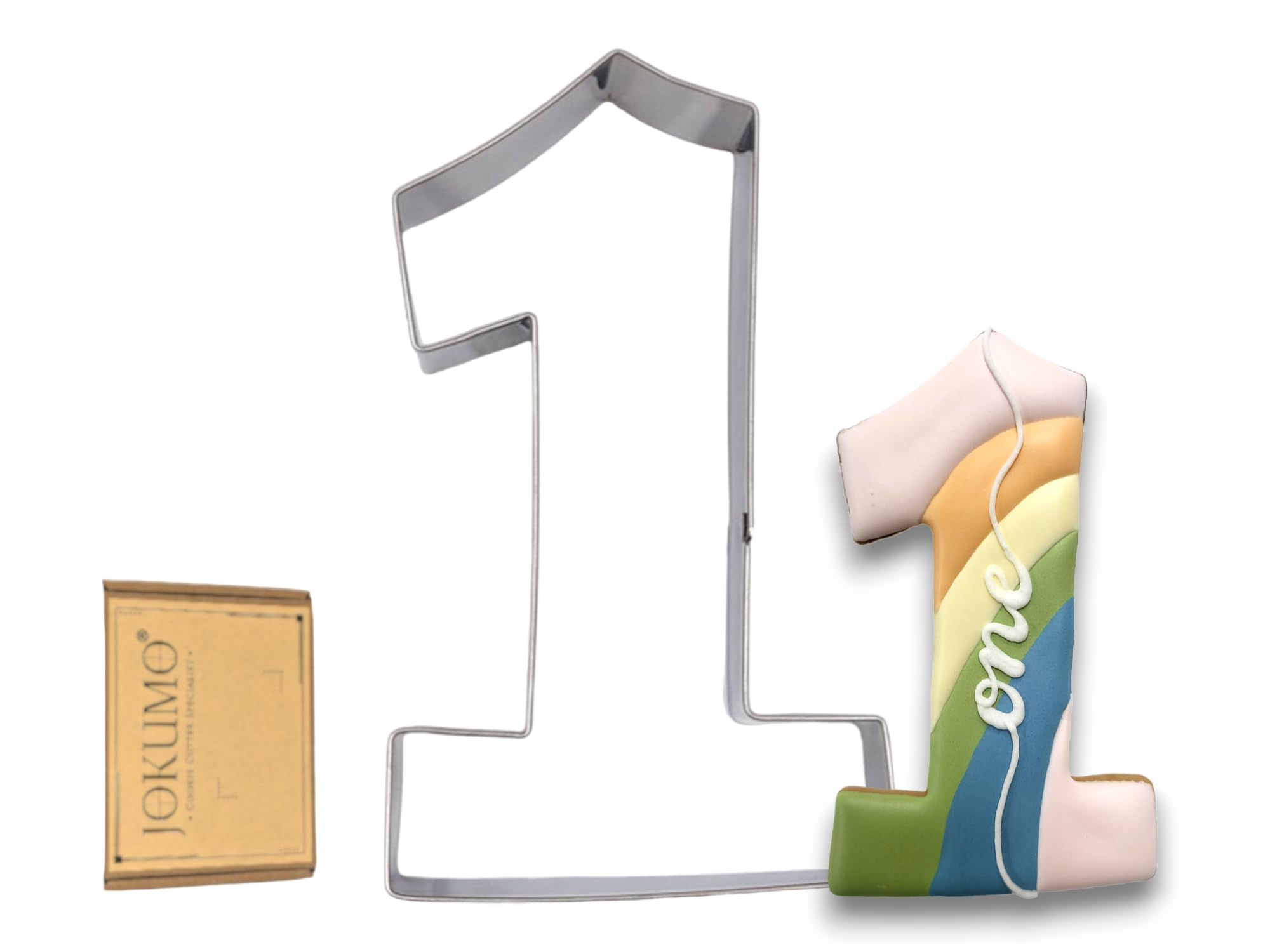 Jokumo 1 Number One Shape Cookie Cutter 4    Birthday Letter Cookie Cutter Mold- 18/0 Stainless Steel