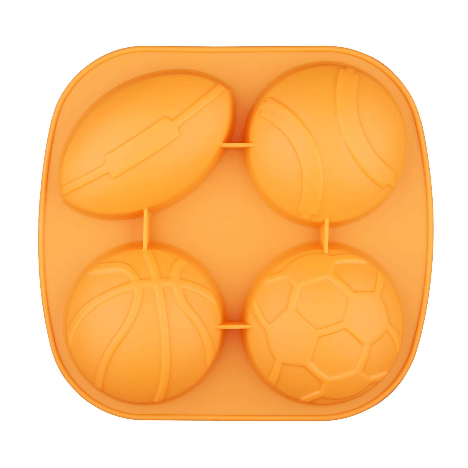 Giant Size Sports Balls Silicone Ice Cube Mold Athlete Basket Ball Rugby Tennis Soccer Football Chocolate Candy Jello Shot Mold
