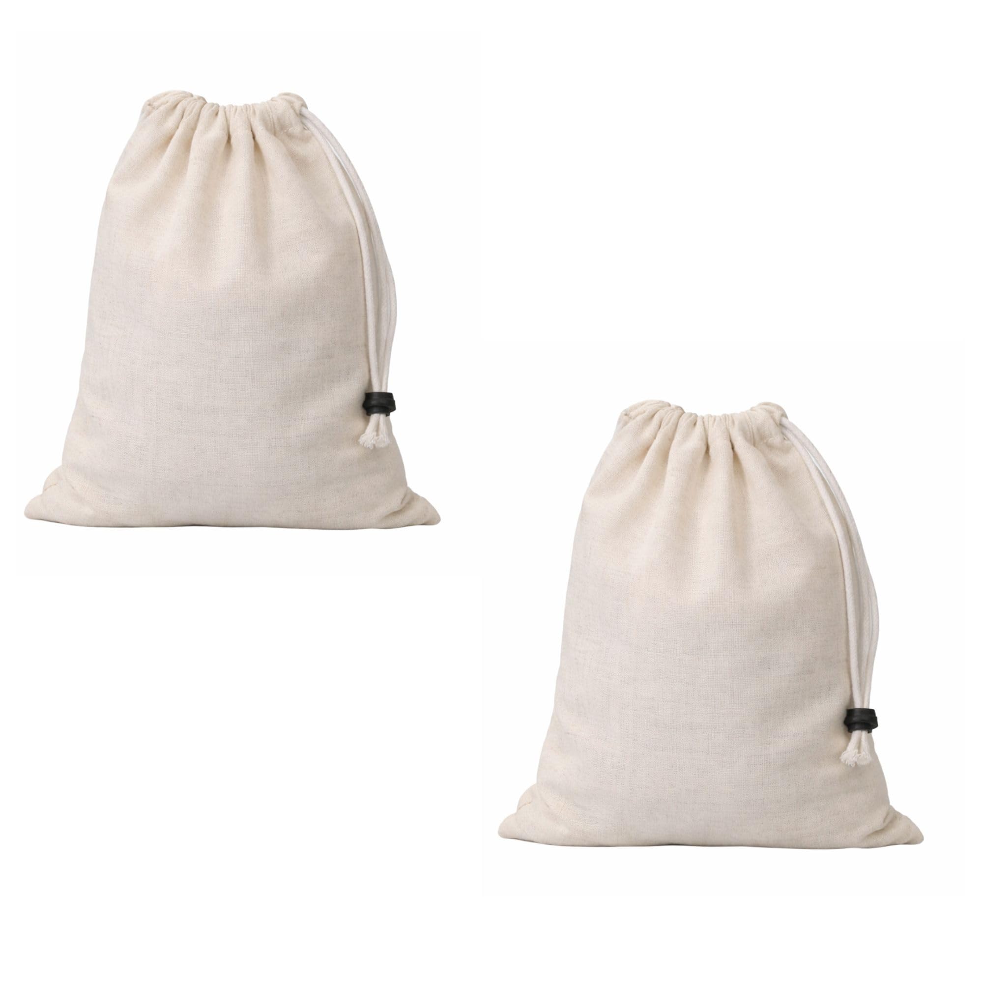 Hian Muslin Cotton Single Drawstring Pouches With Lock Button (10X11.5 Inch)  Breathable Cloth Storage Bags For Dry Fruits, Gra