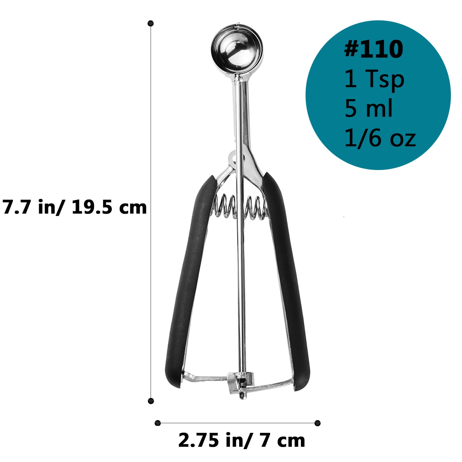 Junadael J Mini Cookie Scoop 1 Tsp, Extra Small Cookie Scoop, 1 Teaspoon Cookie Dough Scoop, Melon Baller Scoop, Ice Cream Scoop