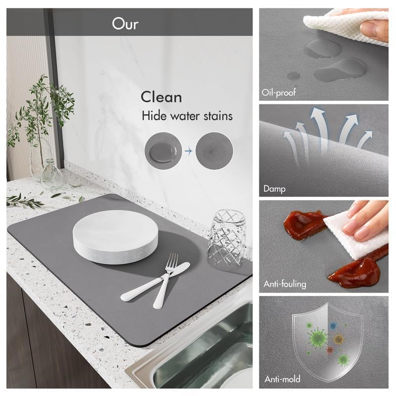 Claiez Dish Drying Mat for Kitchen |Dish Mat Pro Drying Kitchen Mat |Kitchen Mats for Utensils |Placemat for Dish Drying | Kitch