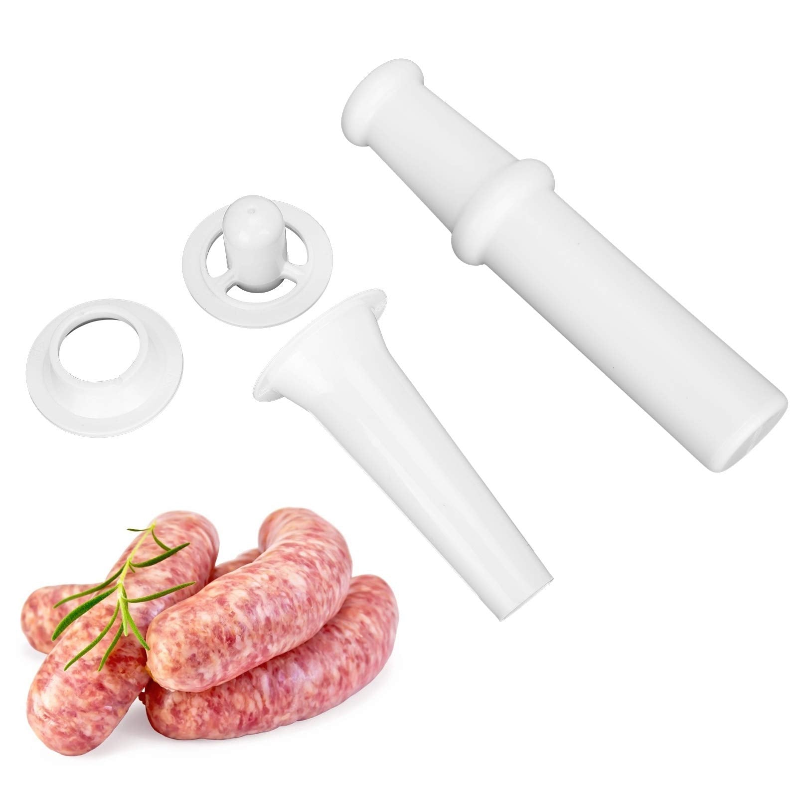 Universal Food Pusher Sausage Filler Nozzle Kubbe Attachment Kit, 3Pcs Meat Grinder Set For Meat Grinder Kids Flatware