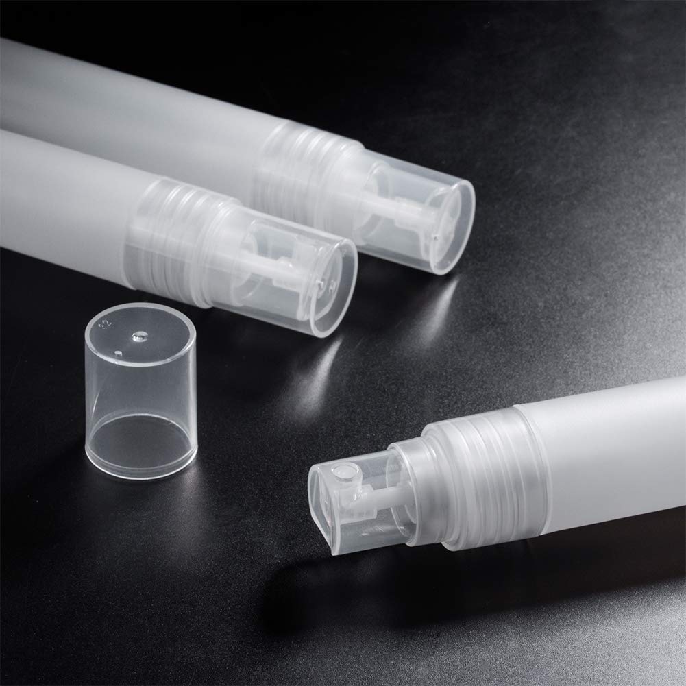 Benecreat 12Pcs 20Ml Mini Plastic Spritzer Bottle Frosted Fine Mist Spray Tubes, 2Pcs Transfer Pumps, 4Pcs Funnels And 4Pcs Pipe