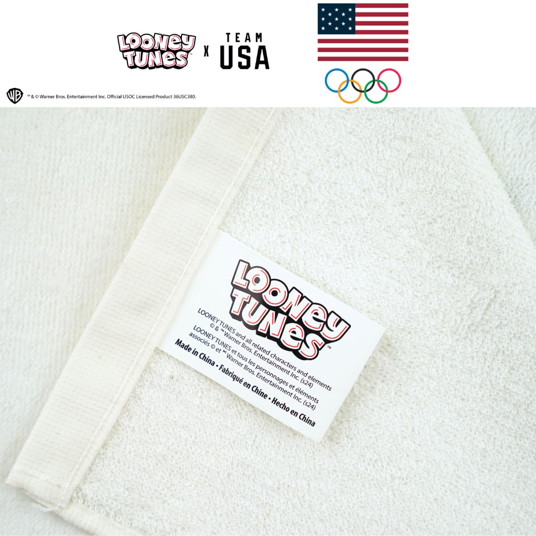 Franco Collectibles Looney Tunes Team Usa Paris Olympics Super Soft Cotton Bath/Pool/Beach Towel, 60 In X 30 In, (Officially Lic