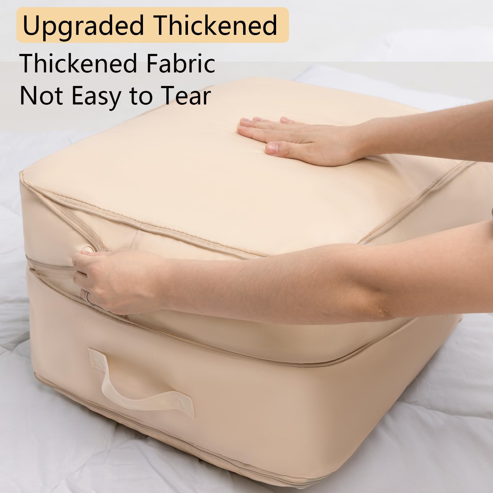 HAIKYPO Upgraded Thickened 2 Pack Compression Bags for Storage,Ultra Space Saving Self Compression Organizer Bags,Sweater Organi