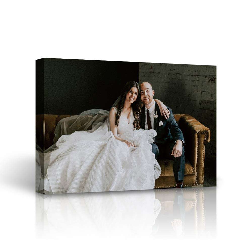 Signleader Canvas Prints With Your Wedding Photos, Personalized Canvas Wall Art, Large Canvas Pictures Custom Wall Art - 48X32 I