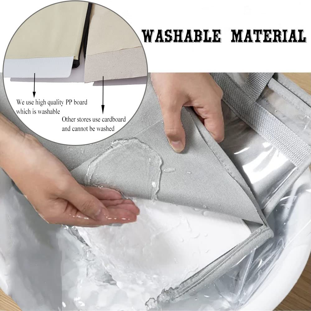 Fazhongfa 6Pcs Dust Bags For Handbags Clear Purse Storage Organizer Non-Woven Hanging Bag Closet With Zipper And Handle (Xl Ligh