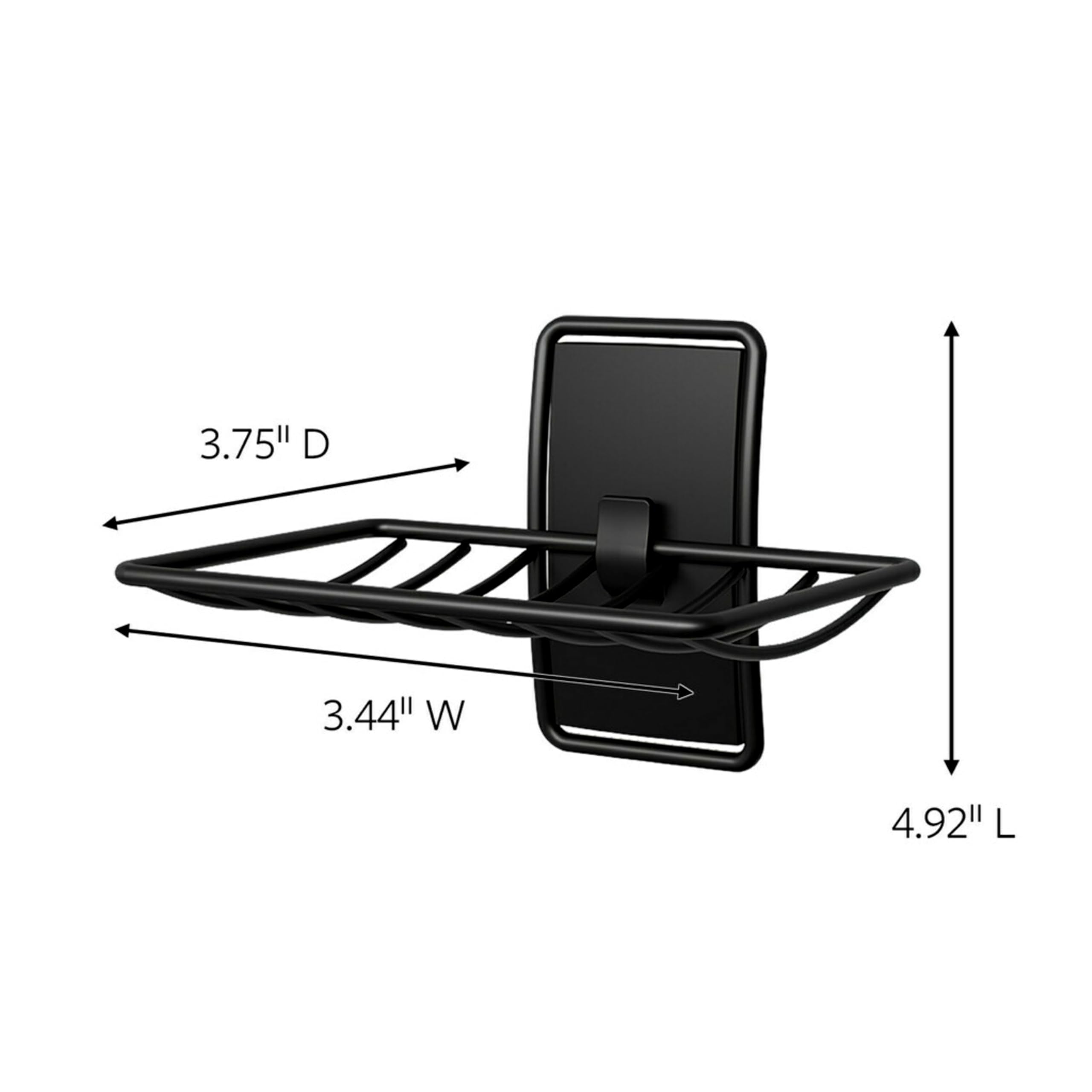 Command Soap Dish Matte Black With Water Resistant Command Strips, Bathroom D  Cor, Rust Resistant Soap Bar Holder