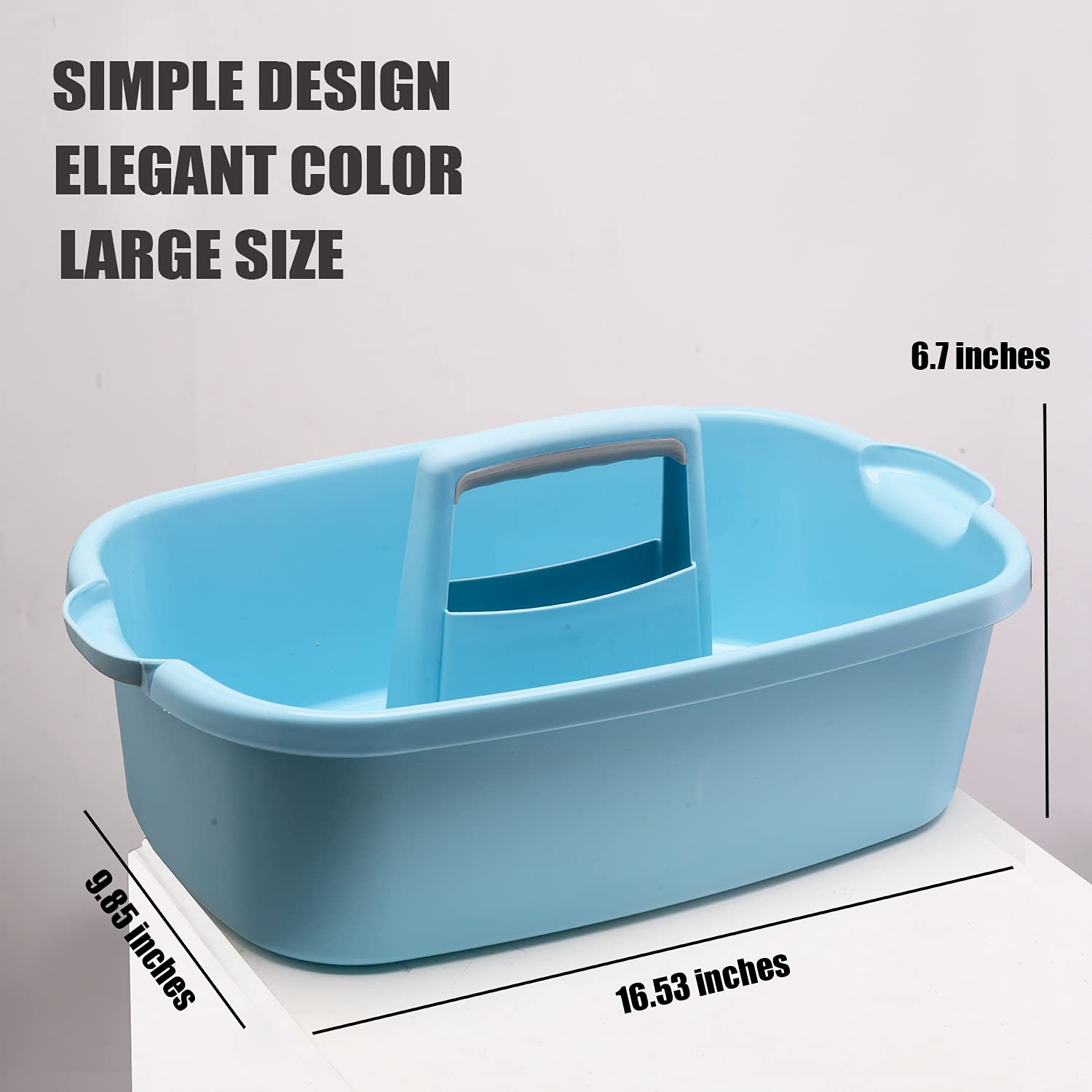 ALINK Large Plastic Shower Caddy Tote  Portable Storage Caddy Basket Organizer with Handle for Dorm  Bathroom  Tool  Garden  Kitchen  Cleaning Supplies - Blue