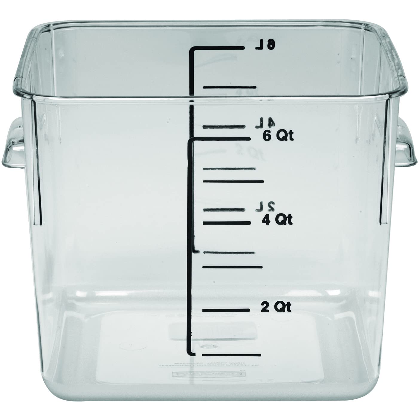 Rubbermaid Commercial Products, Space Saving Square Food Storage Container, 6 Quart, Clear, For Kitchen/Sous Vide/Meal Prep