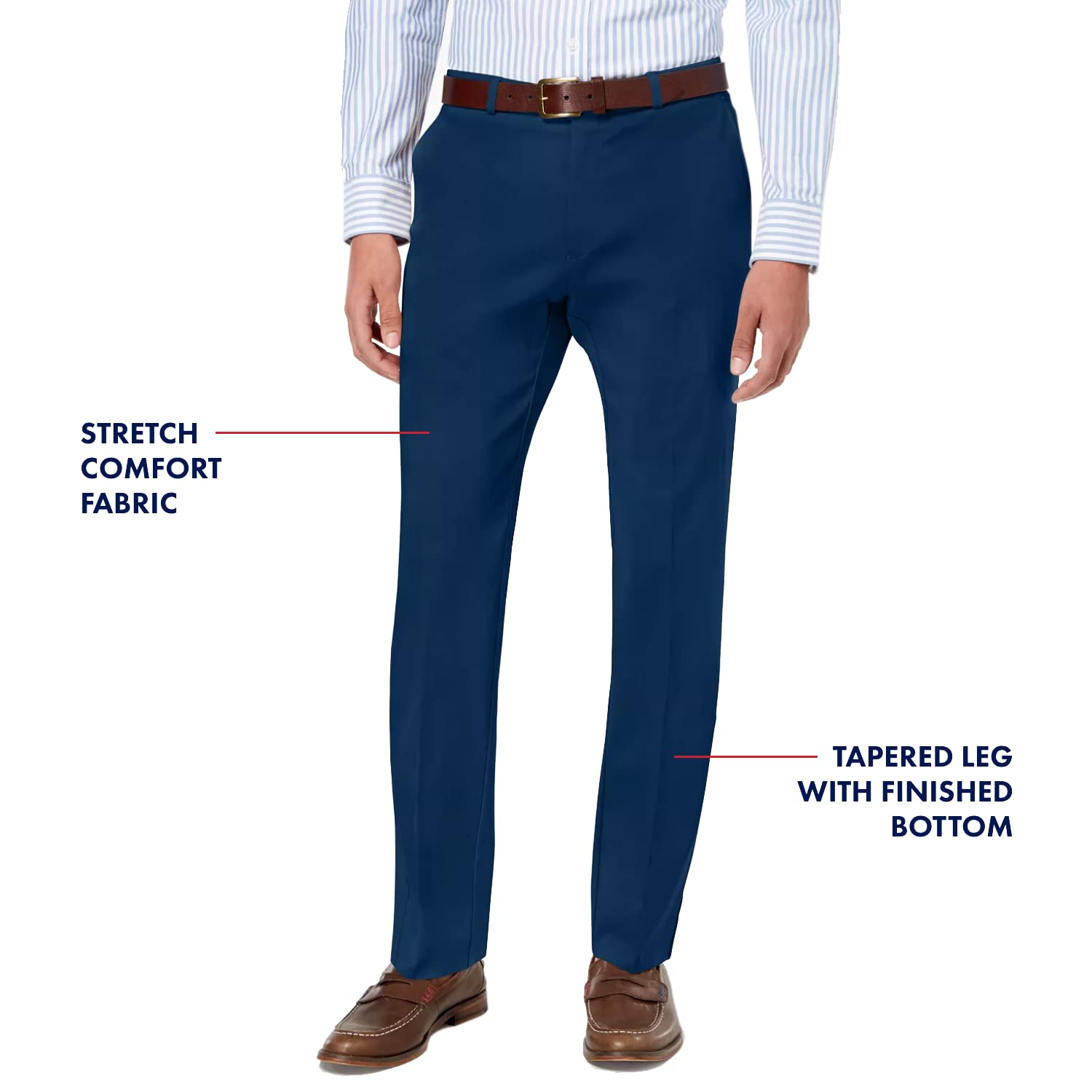 Tommy Hilfiger Mens Classic Stretch Chino Pants, Navy, 30W X 32L