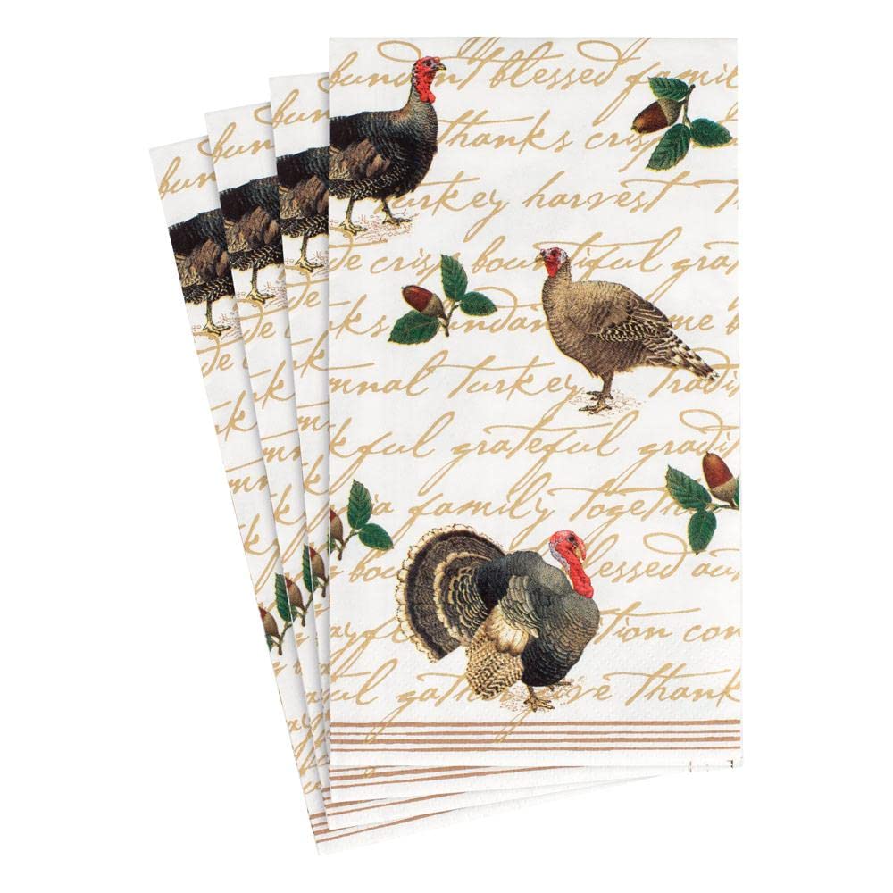 Caspari Founders Thanksgiving Paper Guest Towel Napkins - 15 Per Package