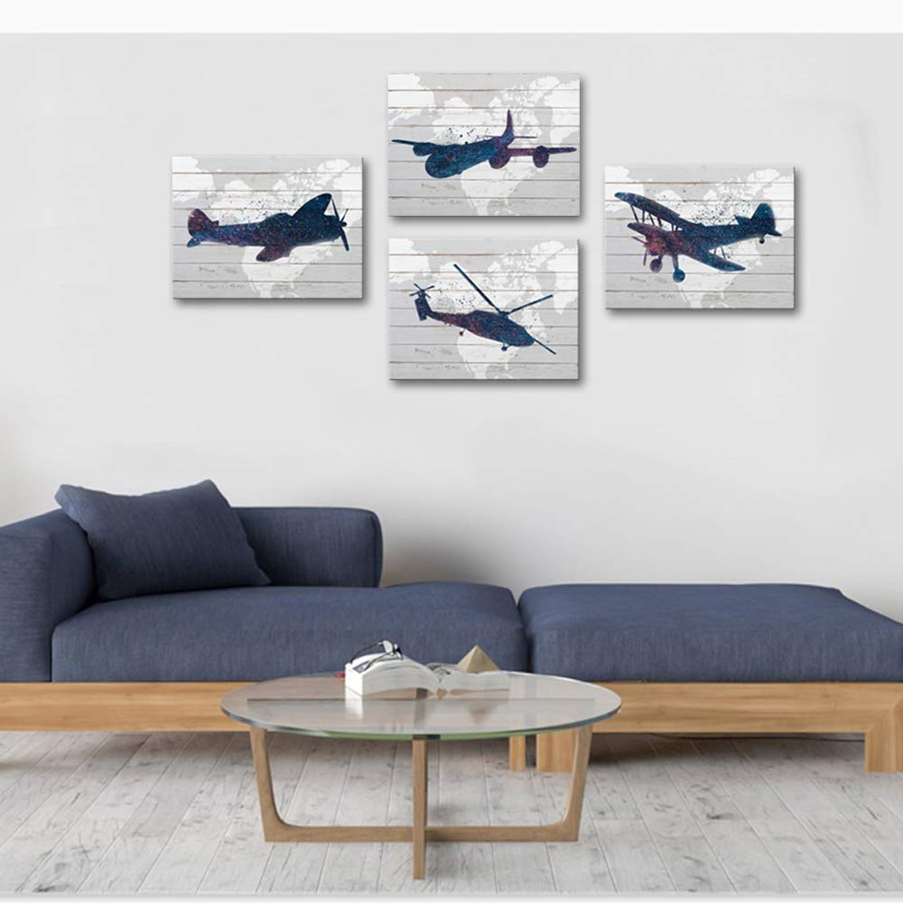 Lovehouse Airplane Wall Hanging Decor For Boys Room Plane Painting Artwork Prints For Kids Bedroom Adventure Decor For Boys Bed
