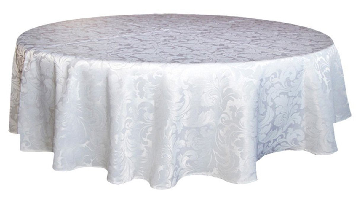 Tektrum Heavy Duty 70 Inch Round Damask Jacquard Tablecloth Table Cover - Waterproof/Spill Proof/Stain Resistant/Wrinkle Free -