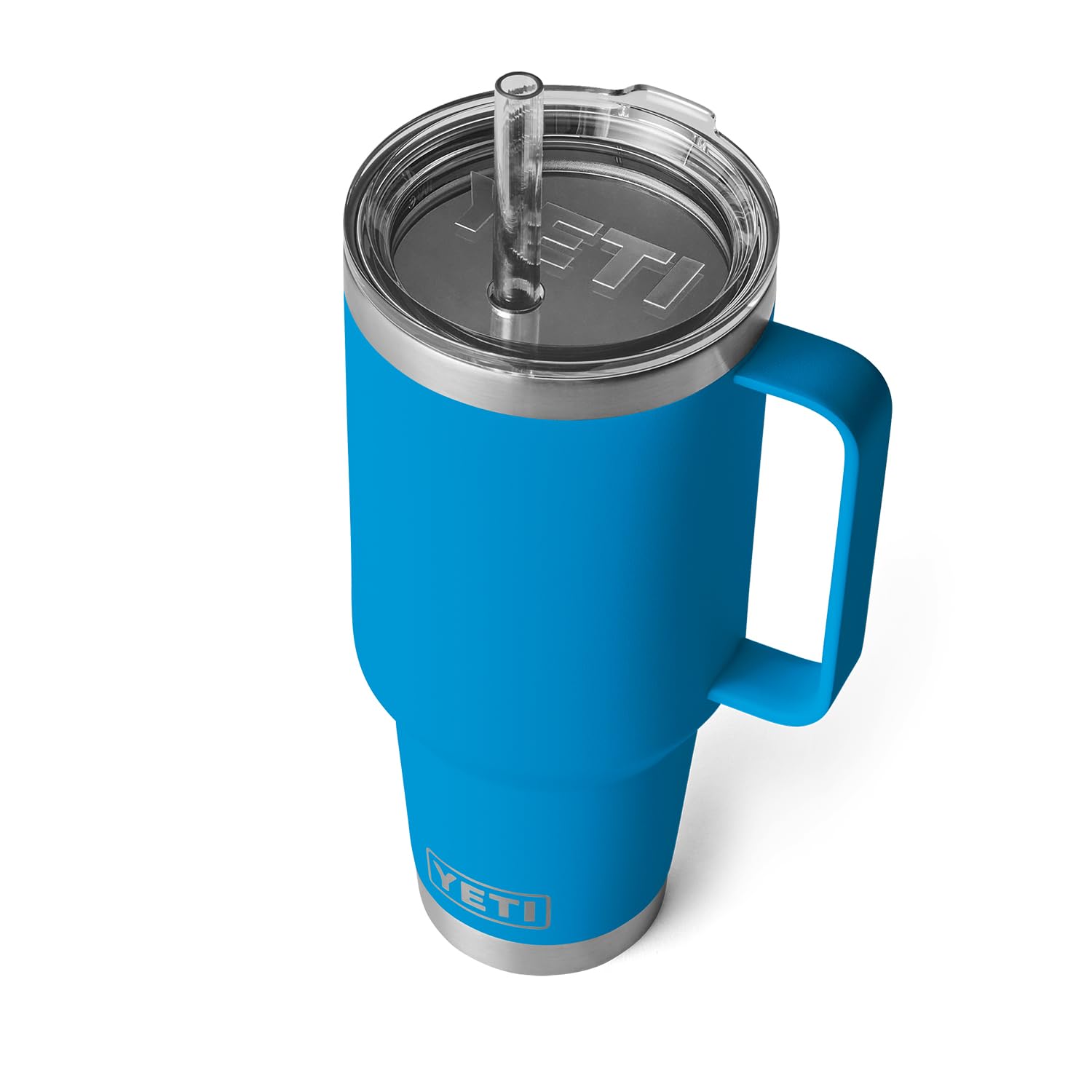 Yeti Rambler 42 Oz Straw Mug, Vacuum Insulated, Stainless Steel, Big Wave Blue