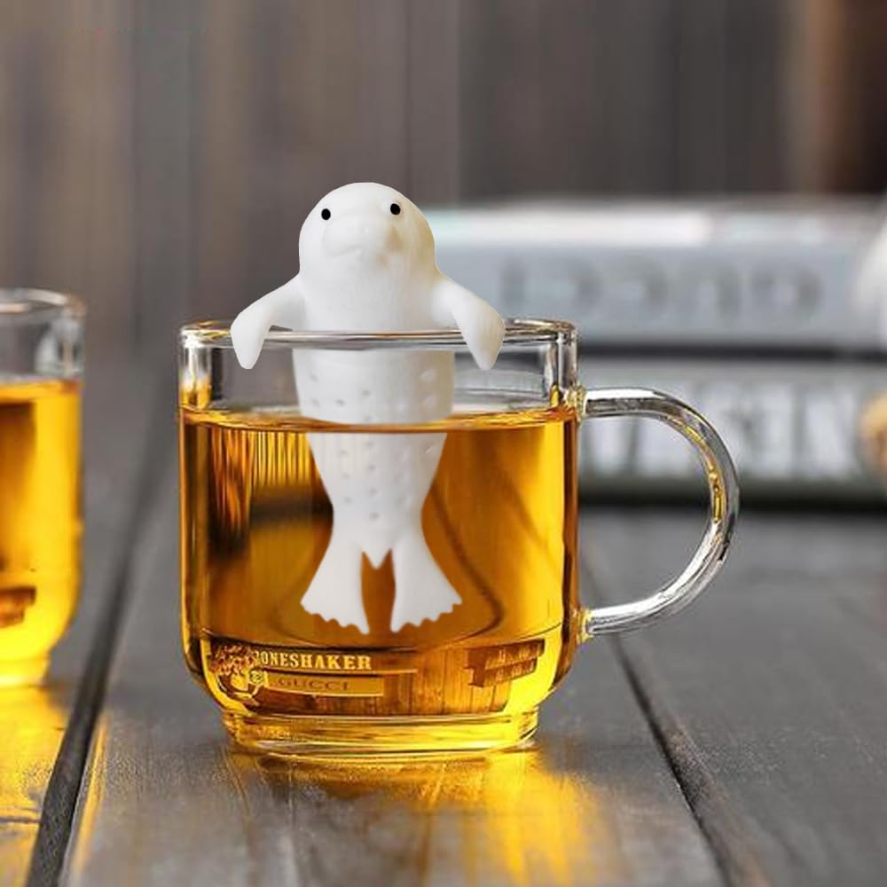 Sea Dog Tea Infuser Cute Animal Silicone Tea Filters Tea Infuser, Tea Steeper For Loose Tea,Loose Tea Holder,Perfect For Brewing