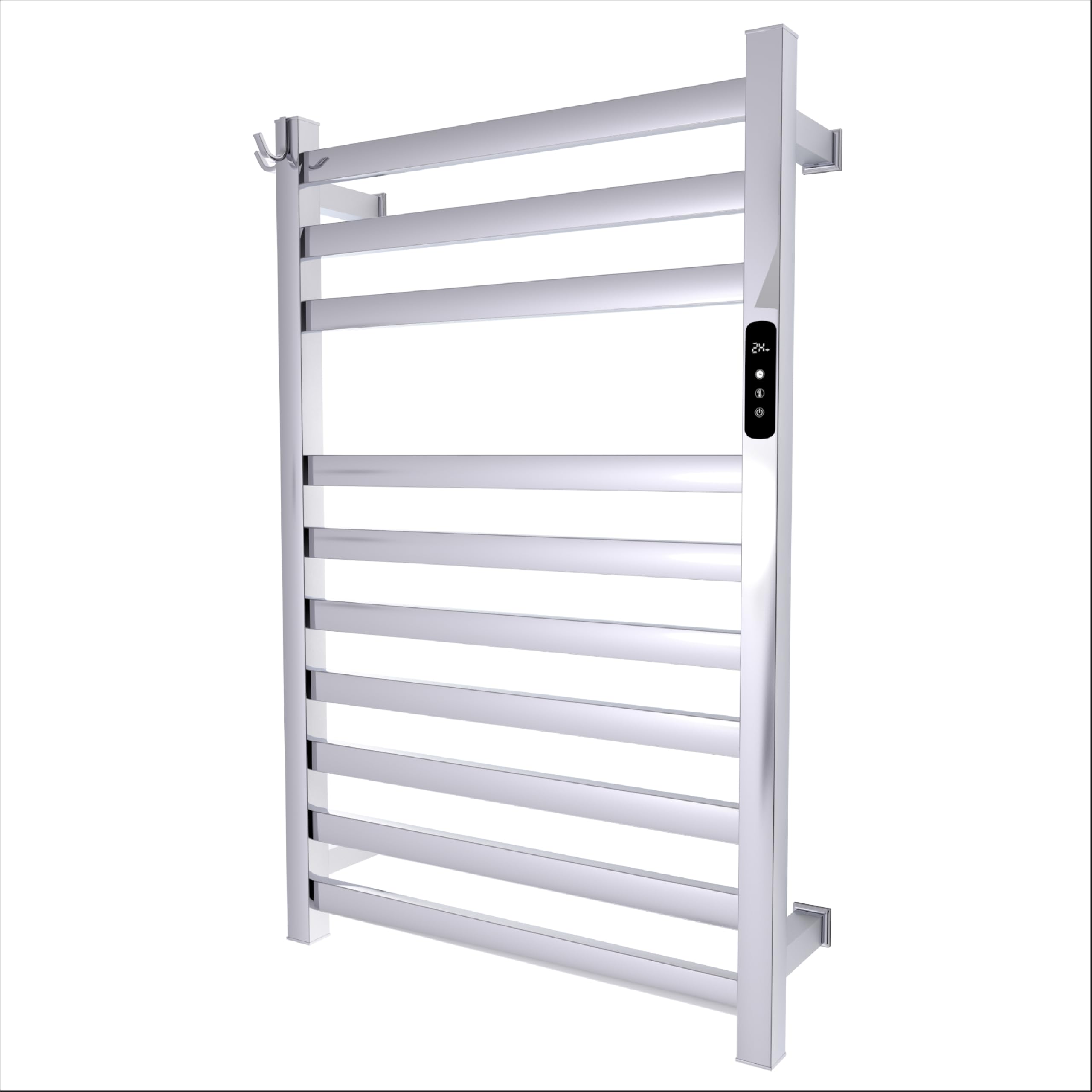 Brandon Basics Wall Mounted Electric Towel Warmer With Built-In Timer And Hardwired And Plug In Options (Polished)