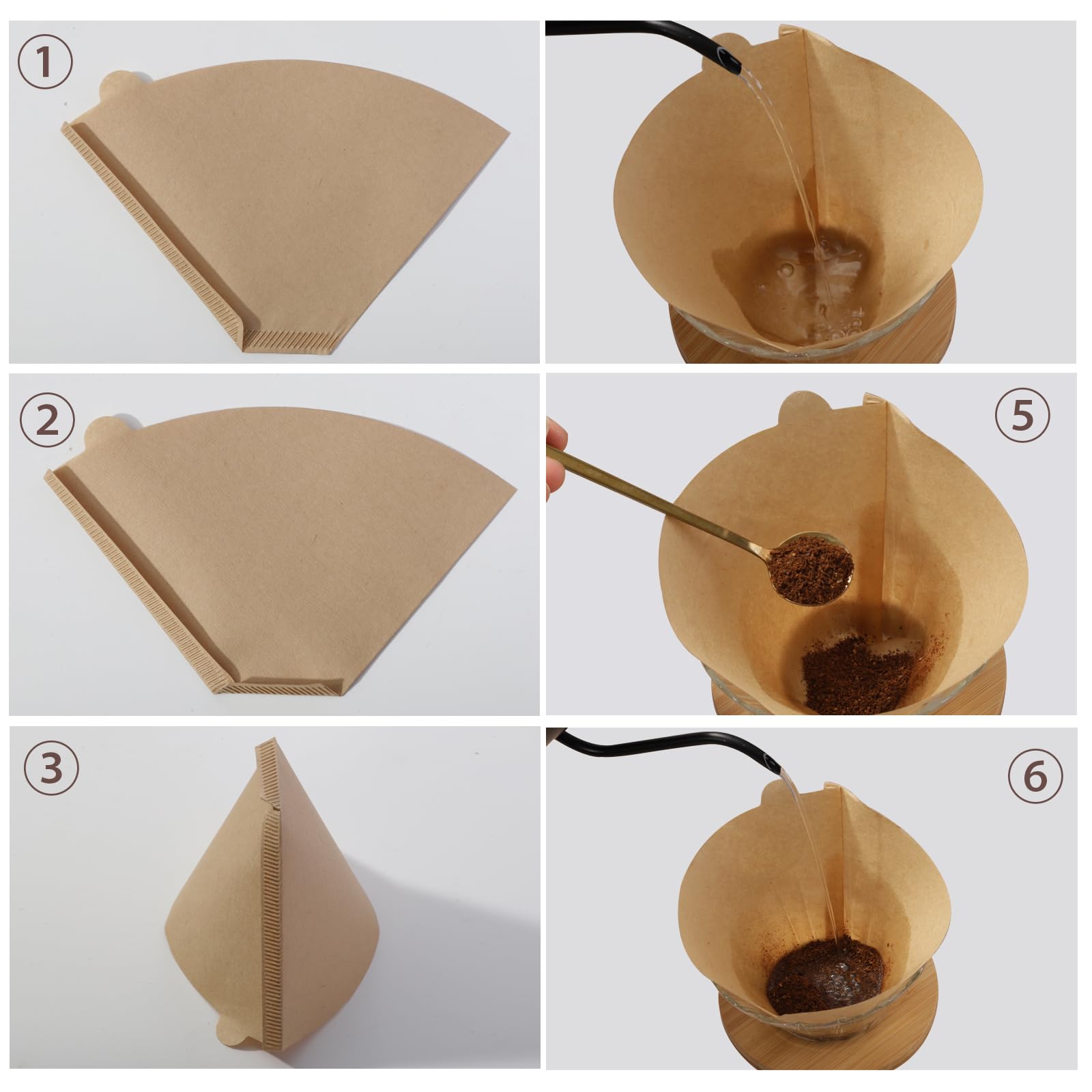 200 Count #4 Cone Coffee Filters 8-12 Cups, Disposable Coffee Filters 4 Cone Paper Unbleached Natural 4 Filters Paper Compatible