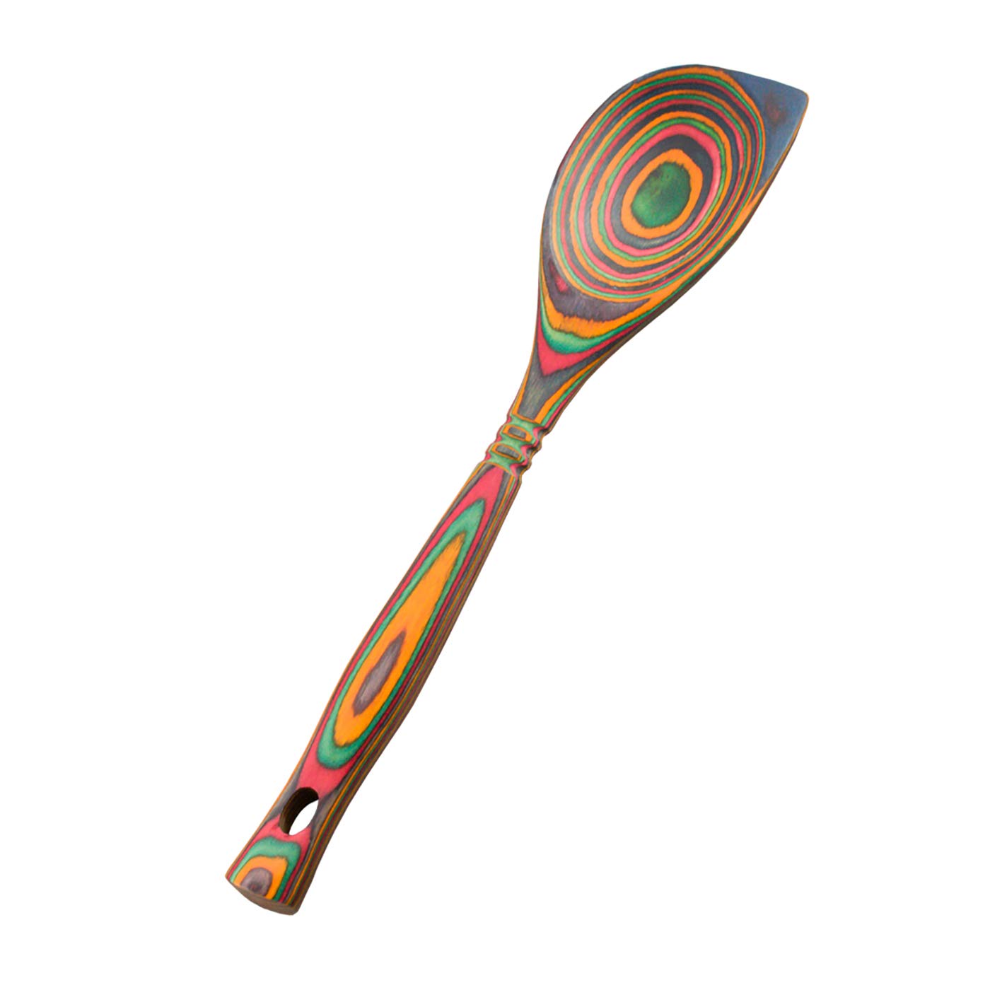 Island Bamboo 12 Inch Pakkawood Corner Spoon - Island Bamboo Pakkawood Utensils, Colorful Wooden Spoons, Utensils For Cooking, M